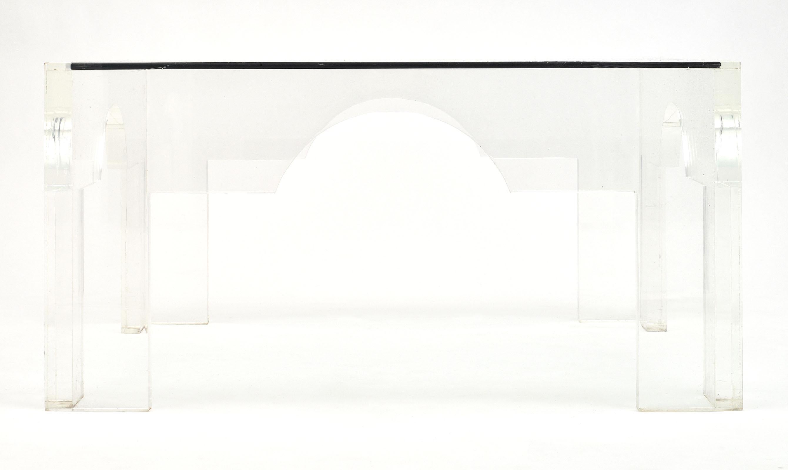 Lucite and Glass French Coffee Tables 4