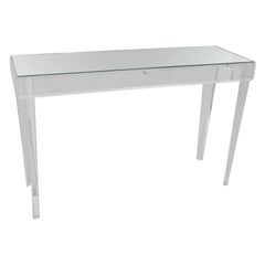 Lucite and Mirror Rectangular Console Table