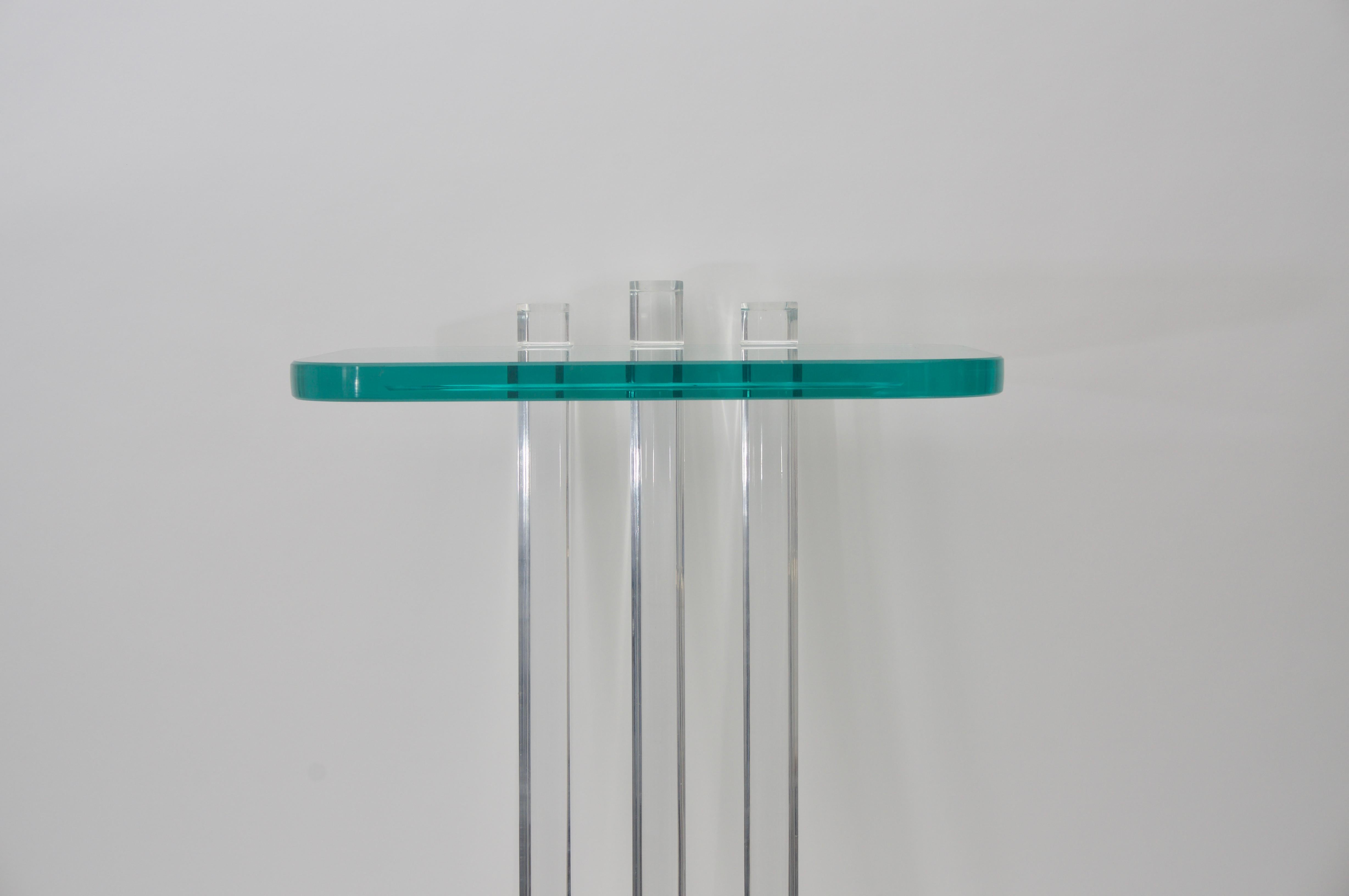 Modern Lucite and Glass Side Table
