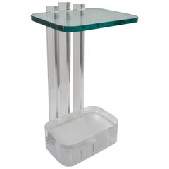 Lucite and Glass Side Table