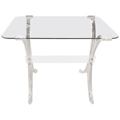 Table d'appoint en lucite et verre