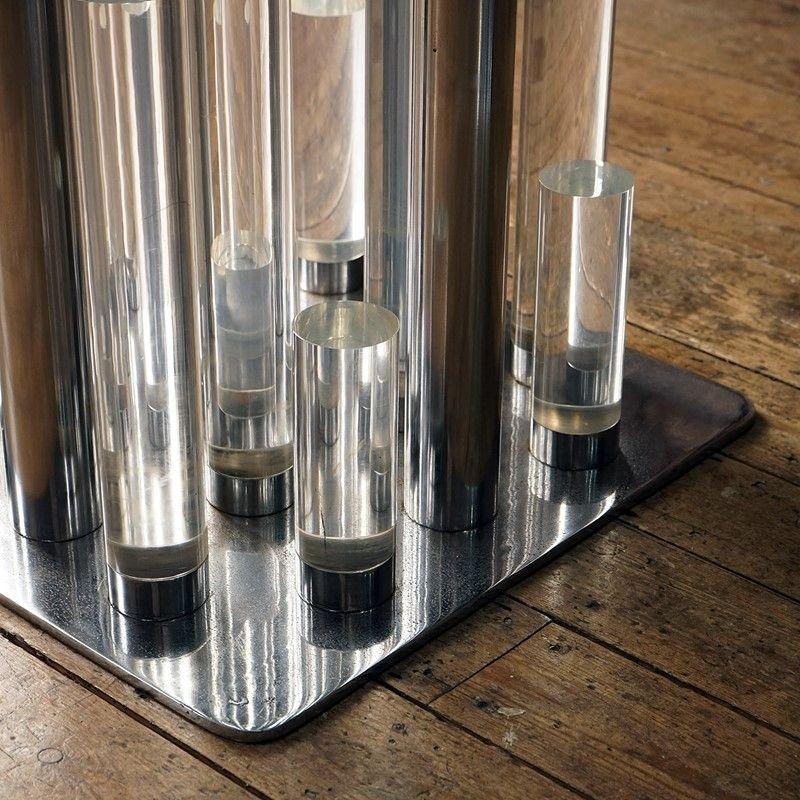 Large Vintage Lucite and Glass 'Skyscraper' Dining Table by Charles Hollis Jones 6