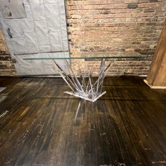 Lucite and Glass Stalagmite Console Table