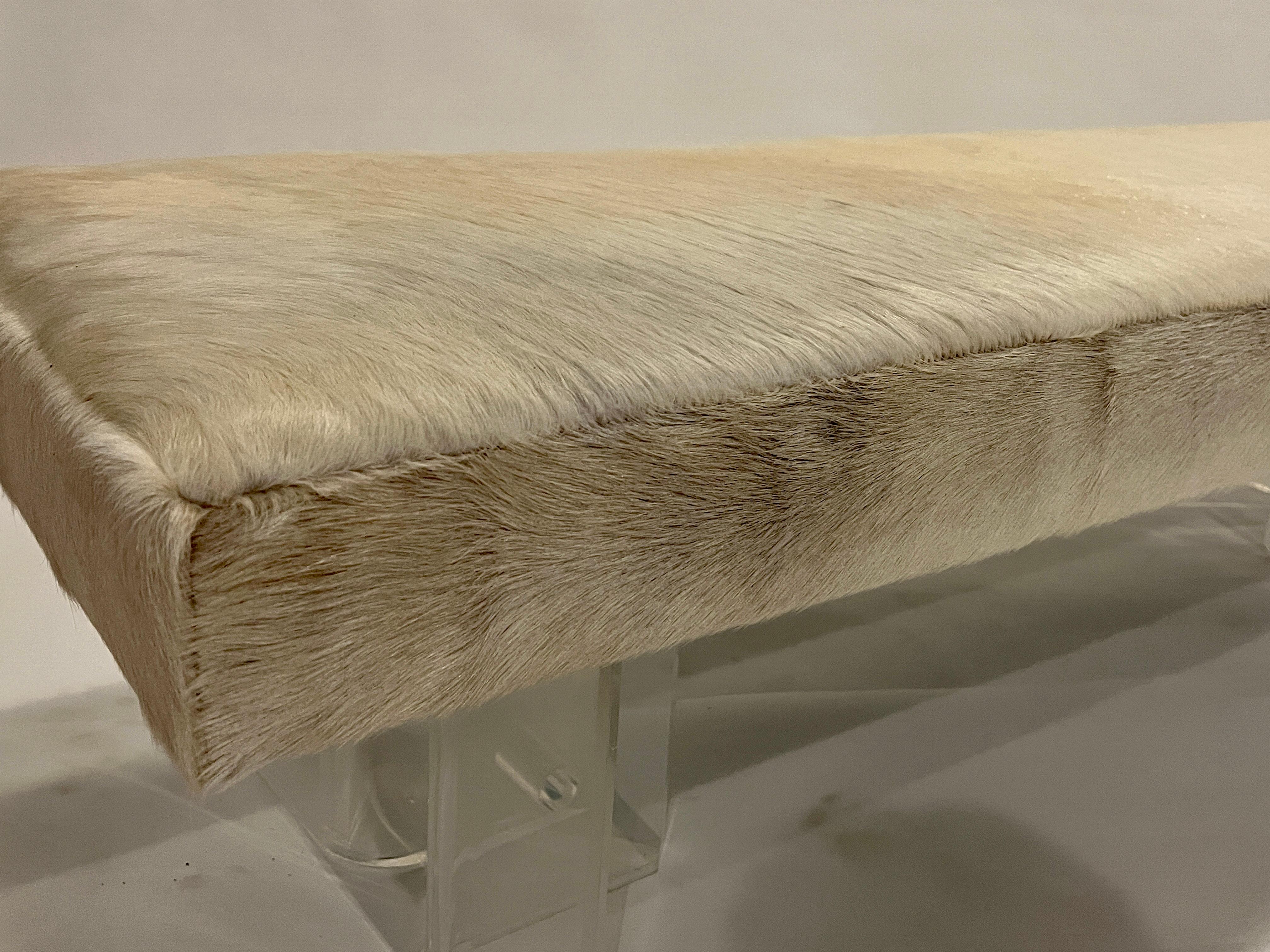 Lucite and Hide Long Bench 2