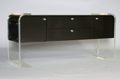 Lucite and Lacquered Wood Sideboard