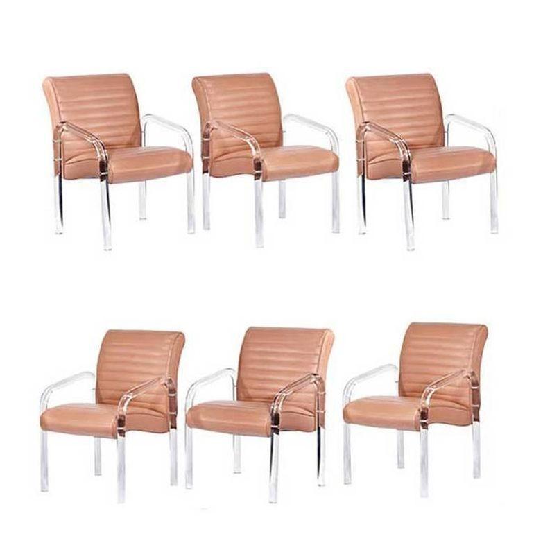 Lucite- und Leder-Loungesessel von Leon Frost, signiert im Zustand „Hervorragend“ im Angebot in Van Nuys, CA