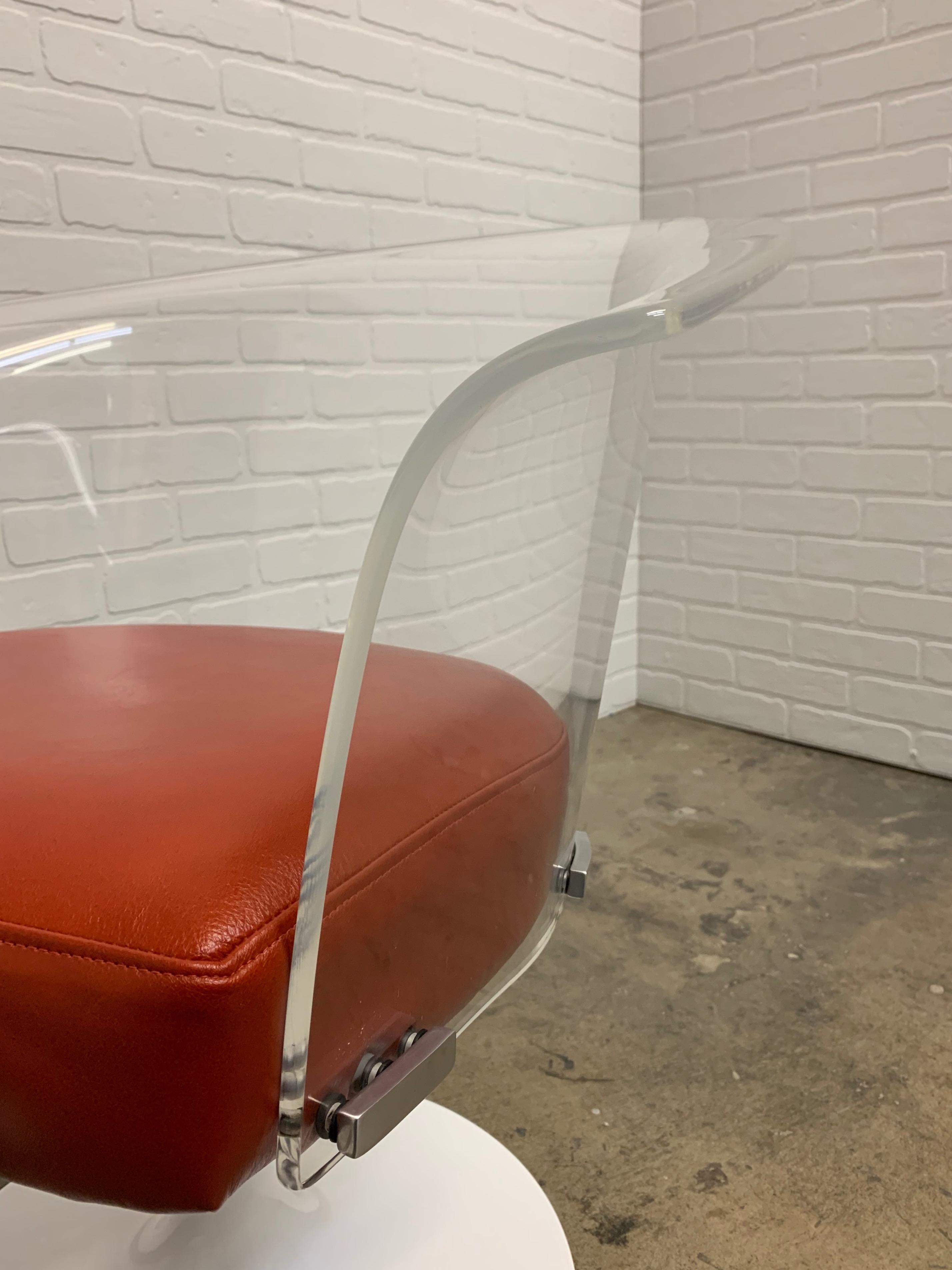 Lucite and Leather Space Age Chairs For Sale 9