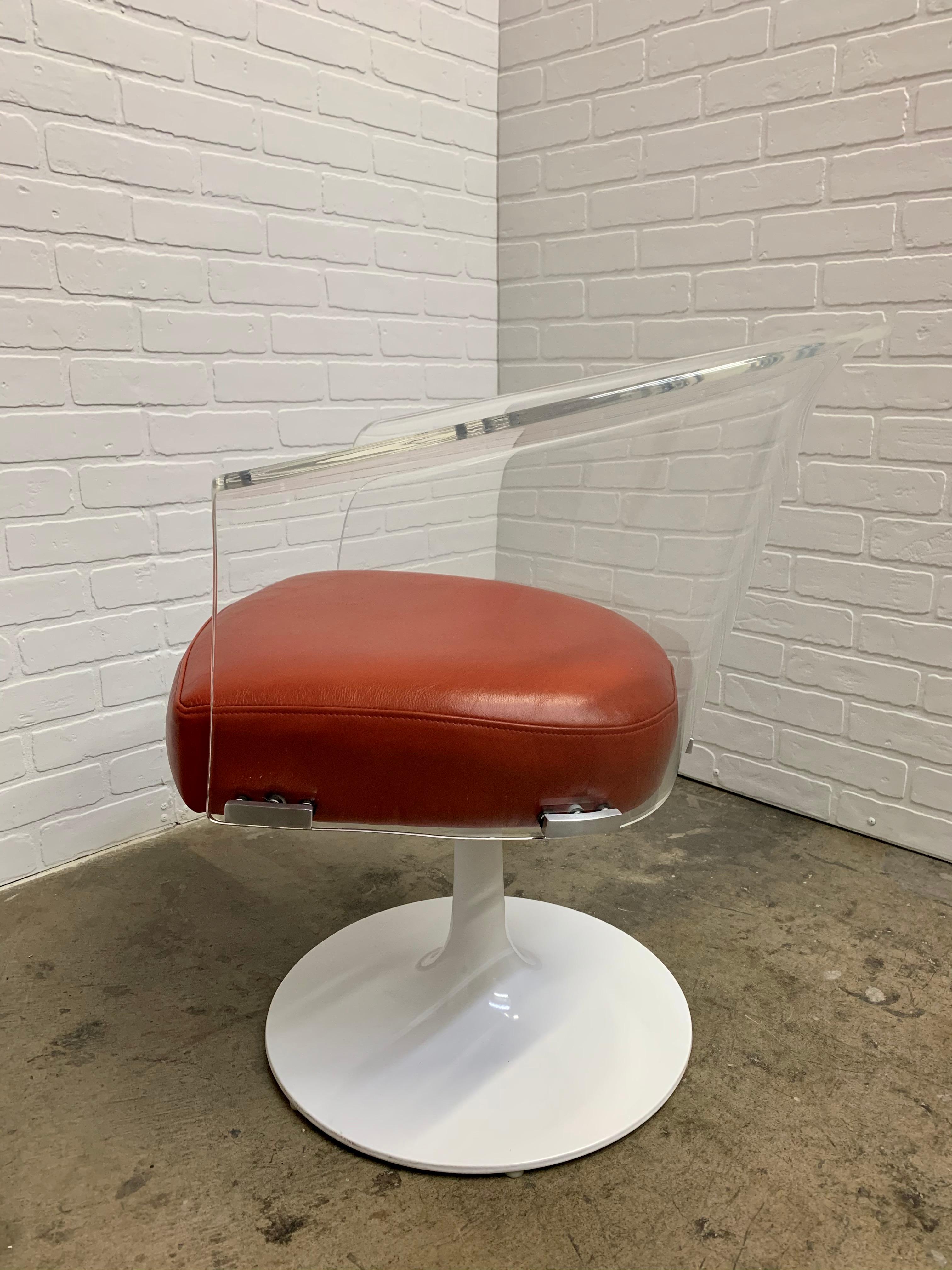 Lucite and Leather Space Age Chairs For Sale 11