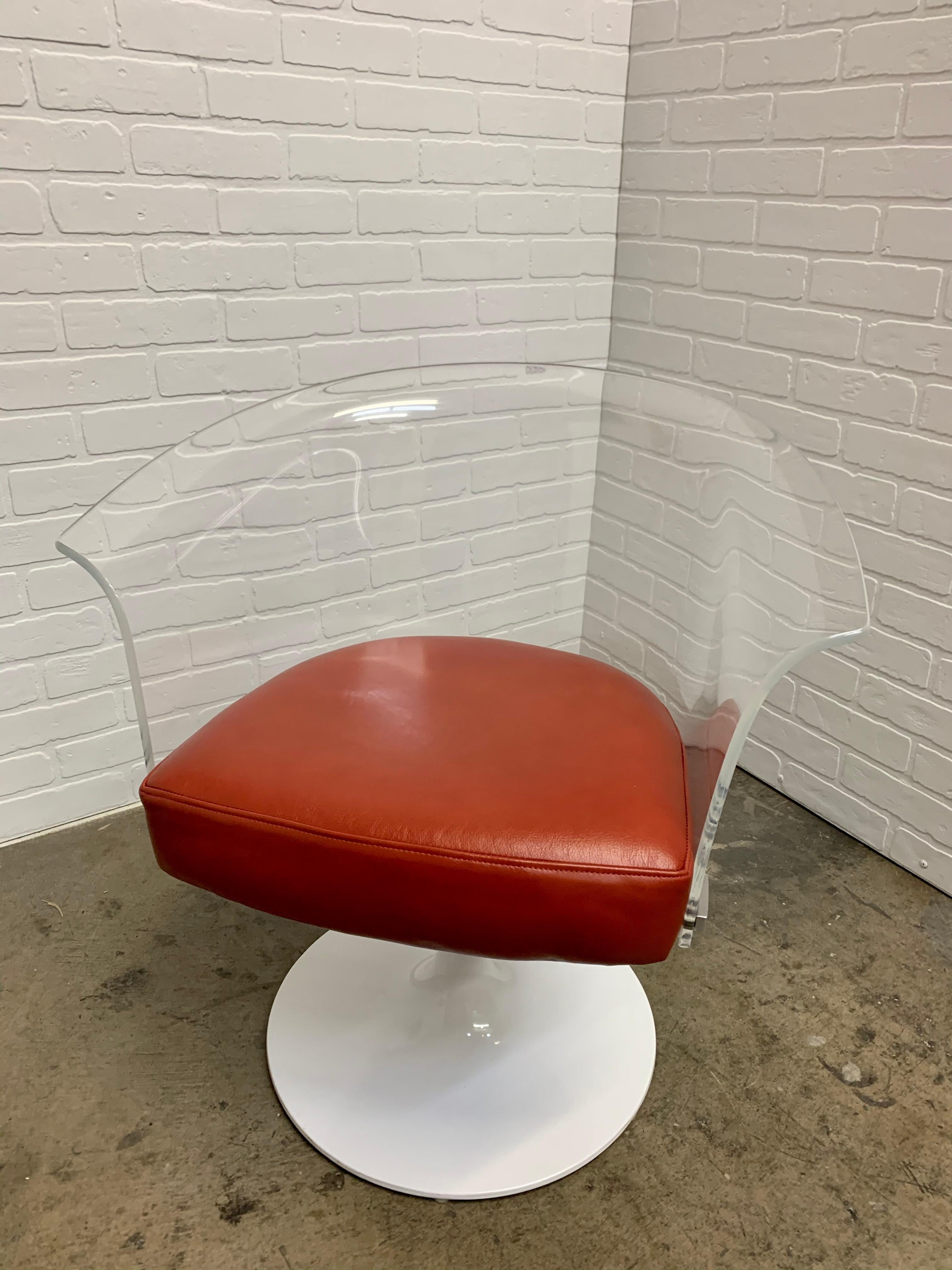 20th Century Lucite and Leather Space Age Chairs For Sale