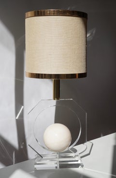Lucite and Marble Table Lamp
