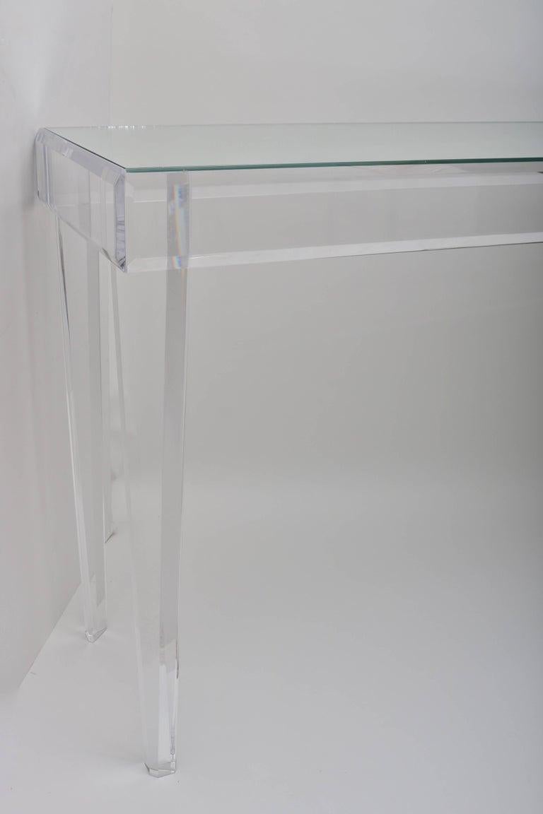 Contemporary Lucite and Mirror Console by Iconic Snob Galeries