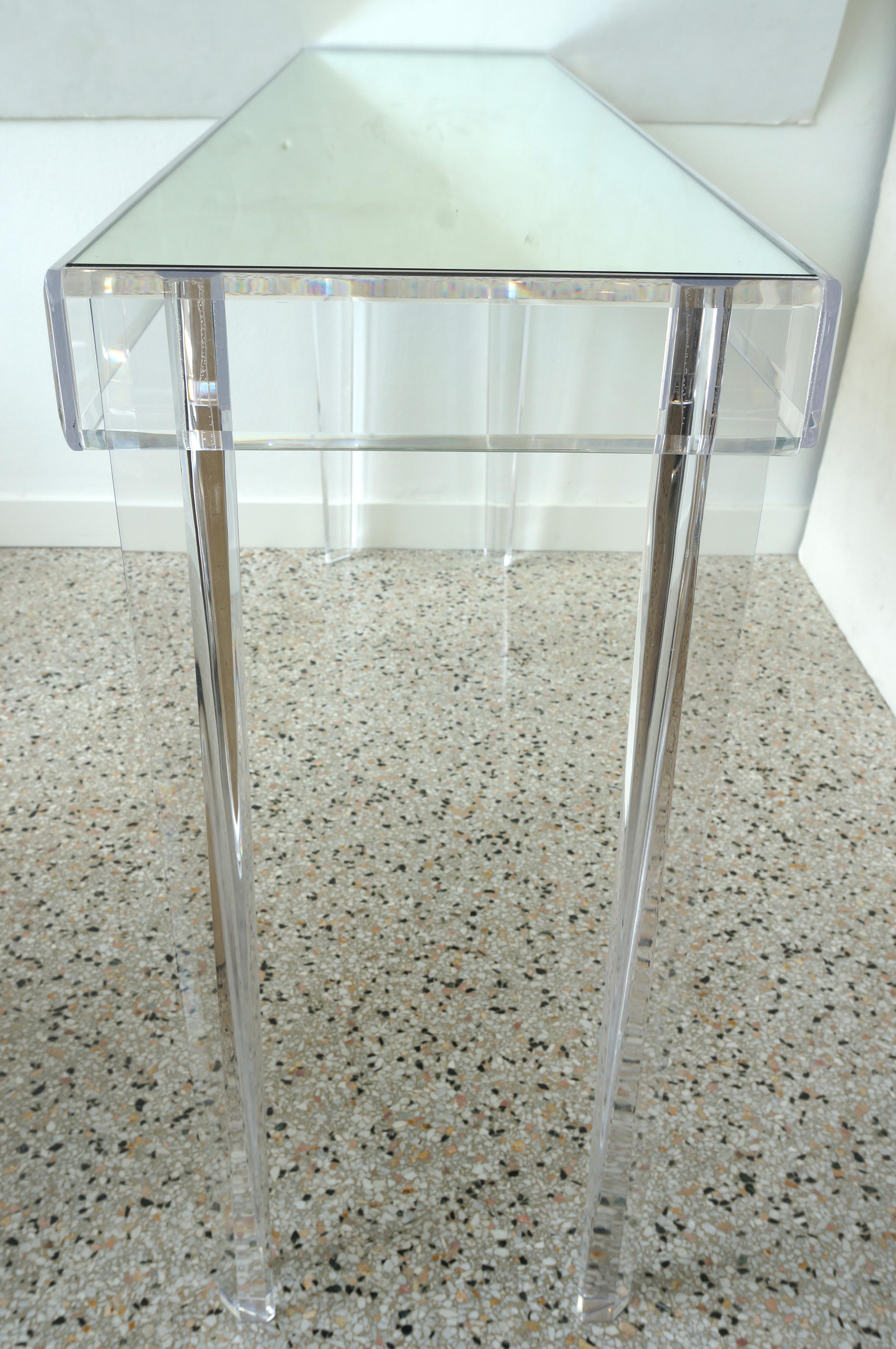 Lucite and Mirror Console by Iconic Snob Galeries 1