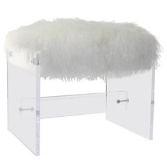 Lucite and Mongolian fur Bench