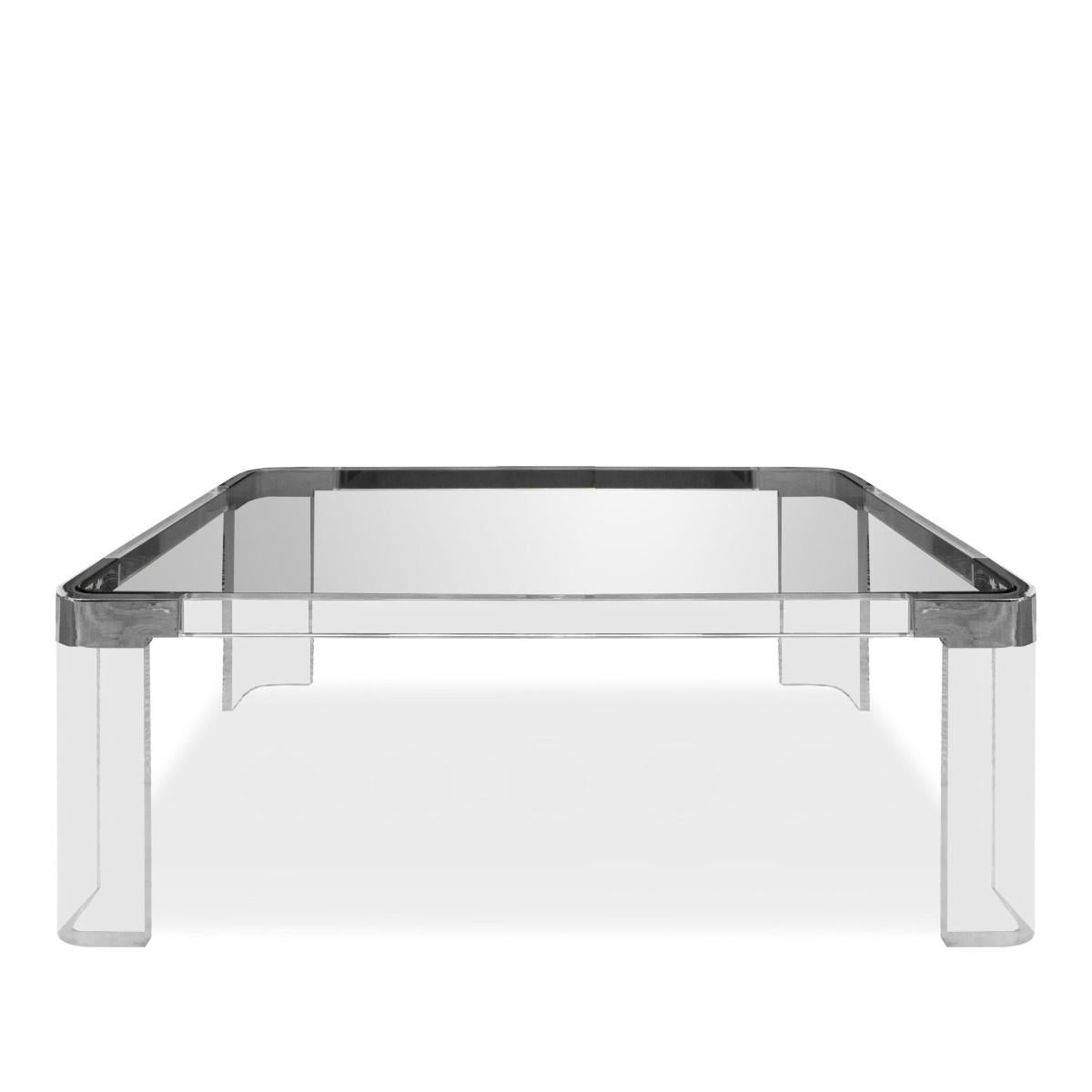 Mid-Century Modern Lucite and Nickel Dining Table by Charles Hollis Jones from the 