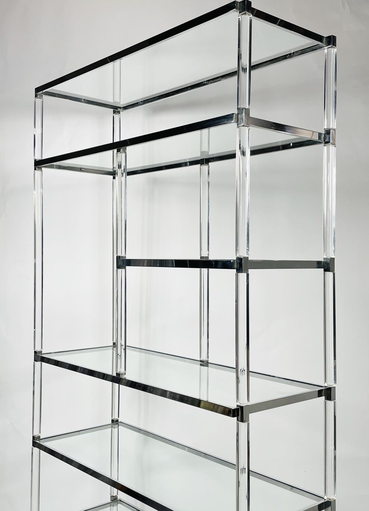 Lucite and Nickel Etagere by Charles Hollis Jones from the Metric Collection For Sale 4