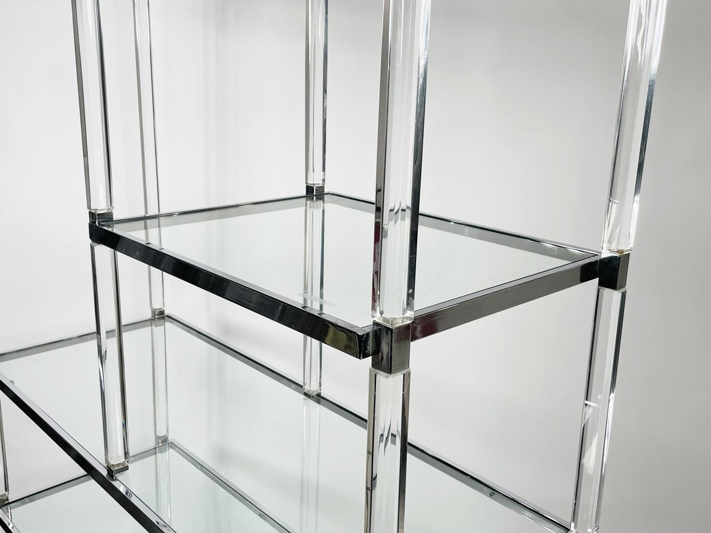 Lucite and Nickel Etagere by Charles Hollis Jones from the Metric Collection For Sale 5