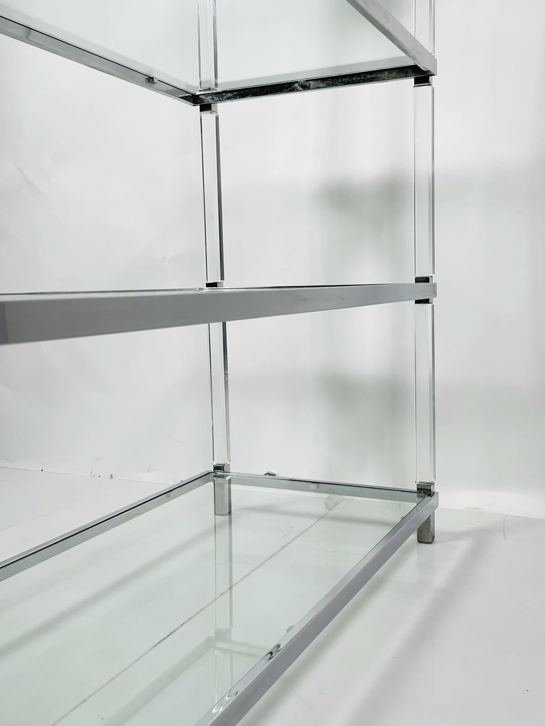 Lucite and Nickel Etagere by Charles Hollis Jones from the Metric Collection For Sale 6