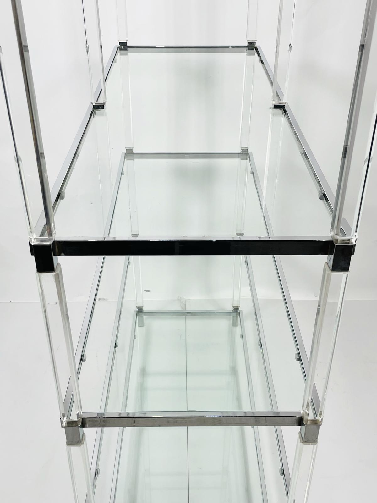 Lucite and Nickel Etagere by Charles Hollis Jones from the Metric Collection For Sale 7
