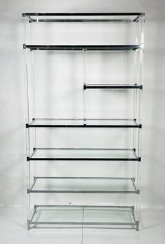 Etagère en plexiglas et nickel de Charles Hollis Jones de la Collection Metric