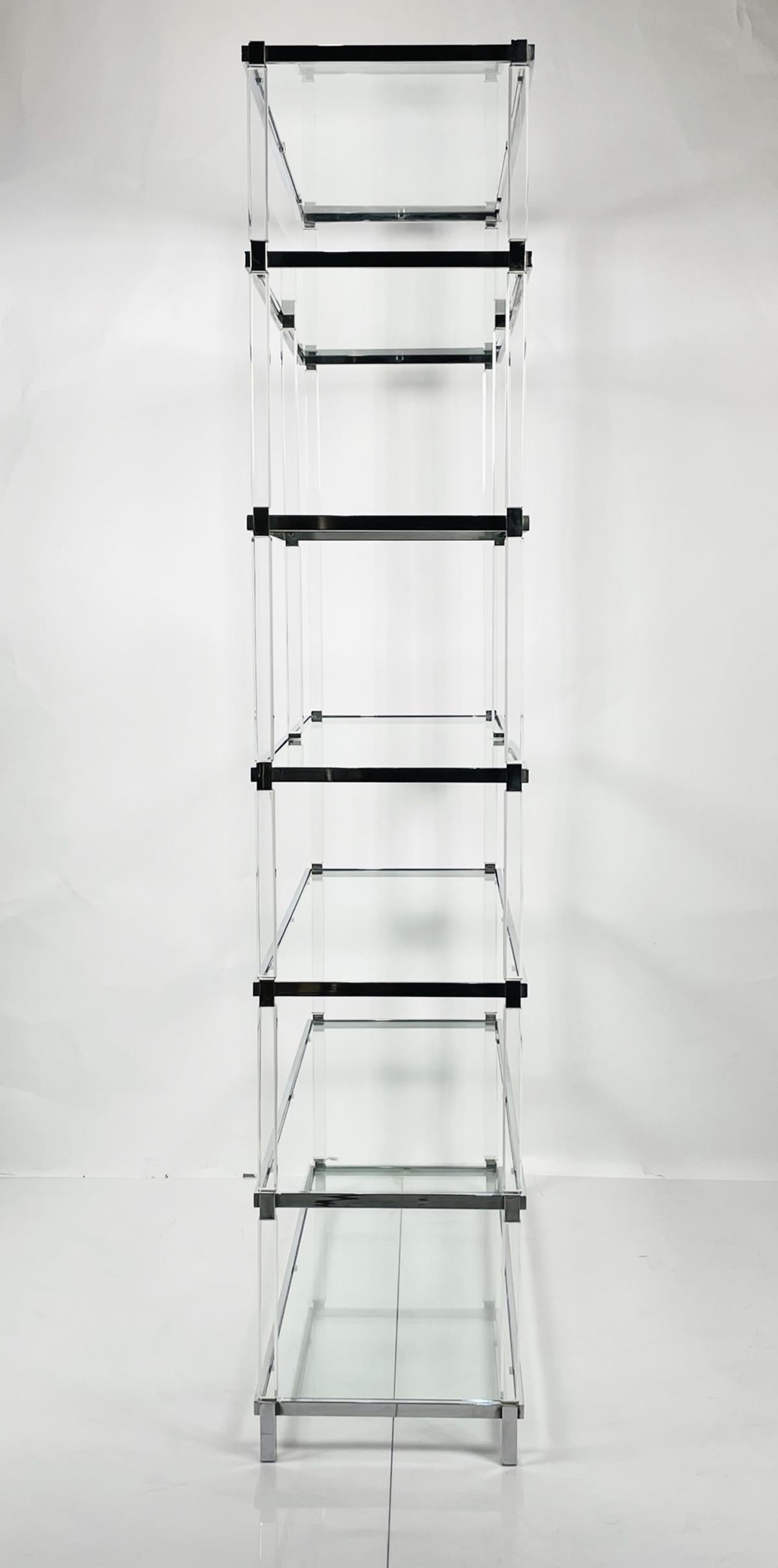 Mid-20th Century Lucite and Nickel Etagere by Charles Hollis Jones from the Metric Collection For Sale