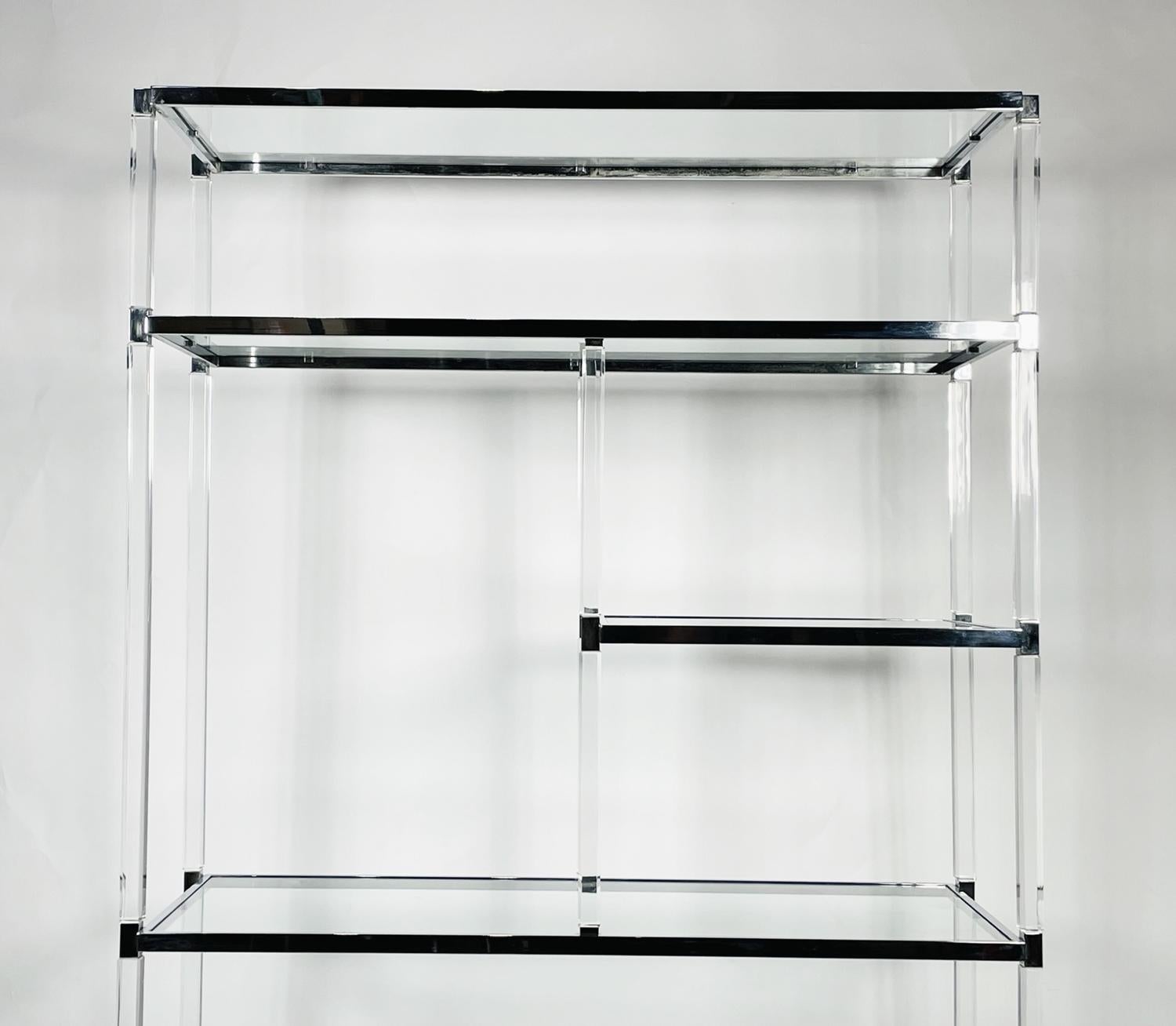 Lucite and Nickel Etagere by Charles Hollis Jones from the Metric Collection For Sale 1