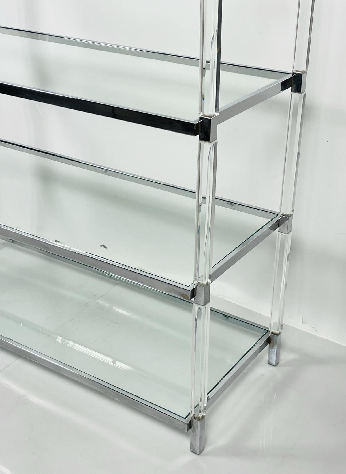 Lucite and Nickel Etagere by Charles Hollis Jones from the Metric Collection For Sale 2
