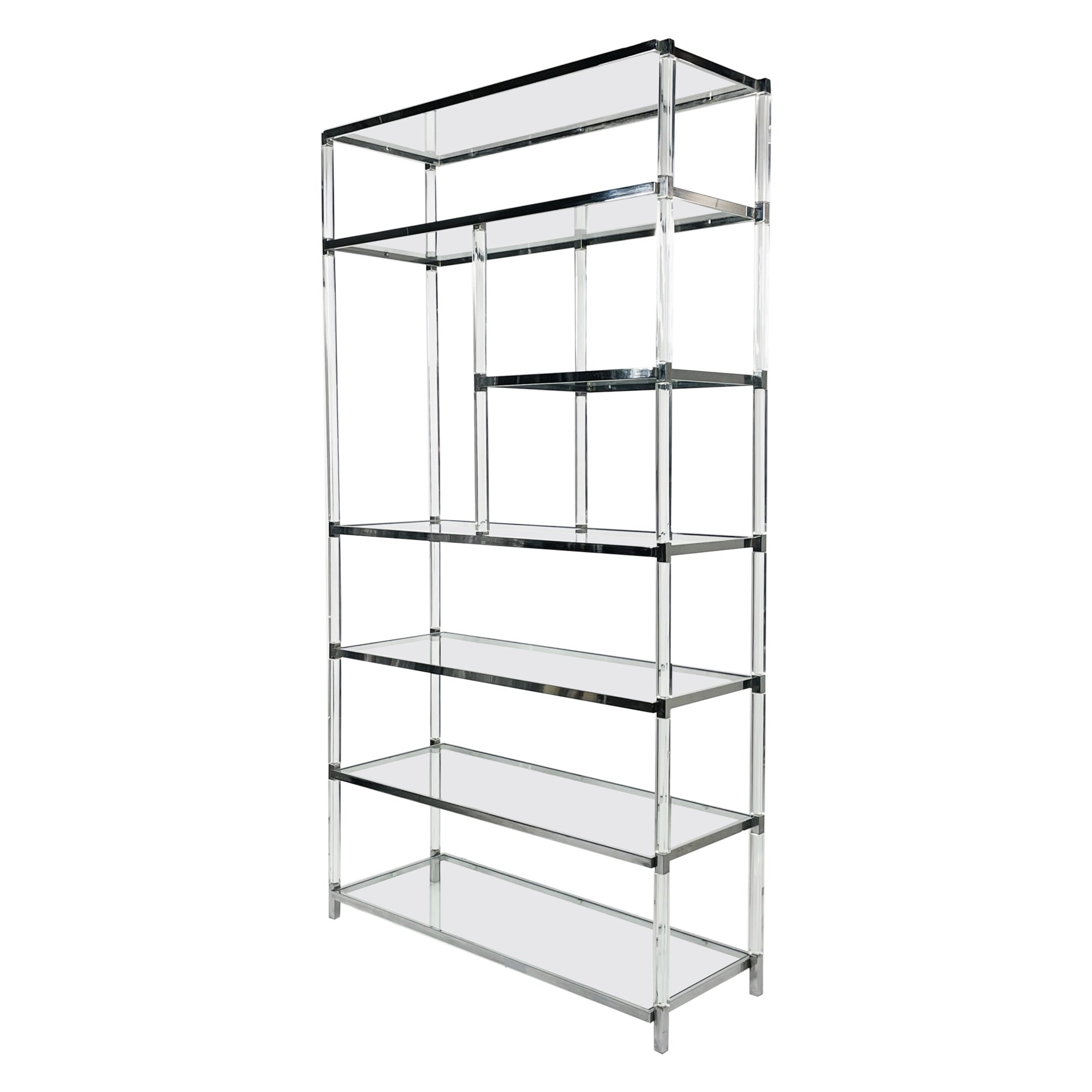 Etagère en plexiglas et nickel de Charles Hollis Jones de la Collection Metric