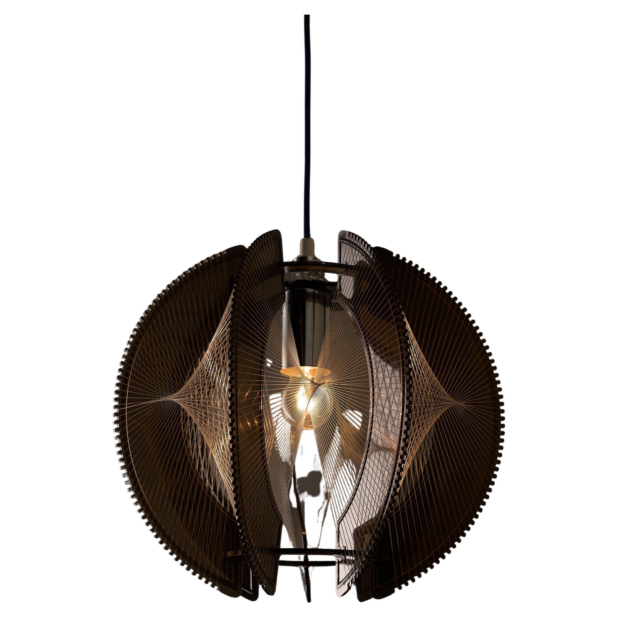 Lucite and Nylon String Pendant by Paul Secon for Sompex, 1970s