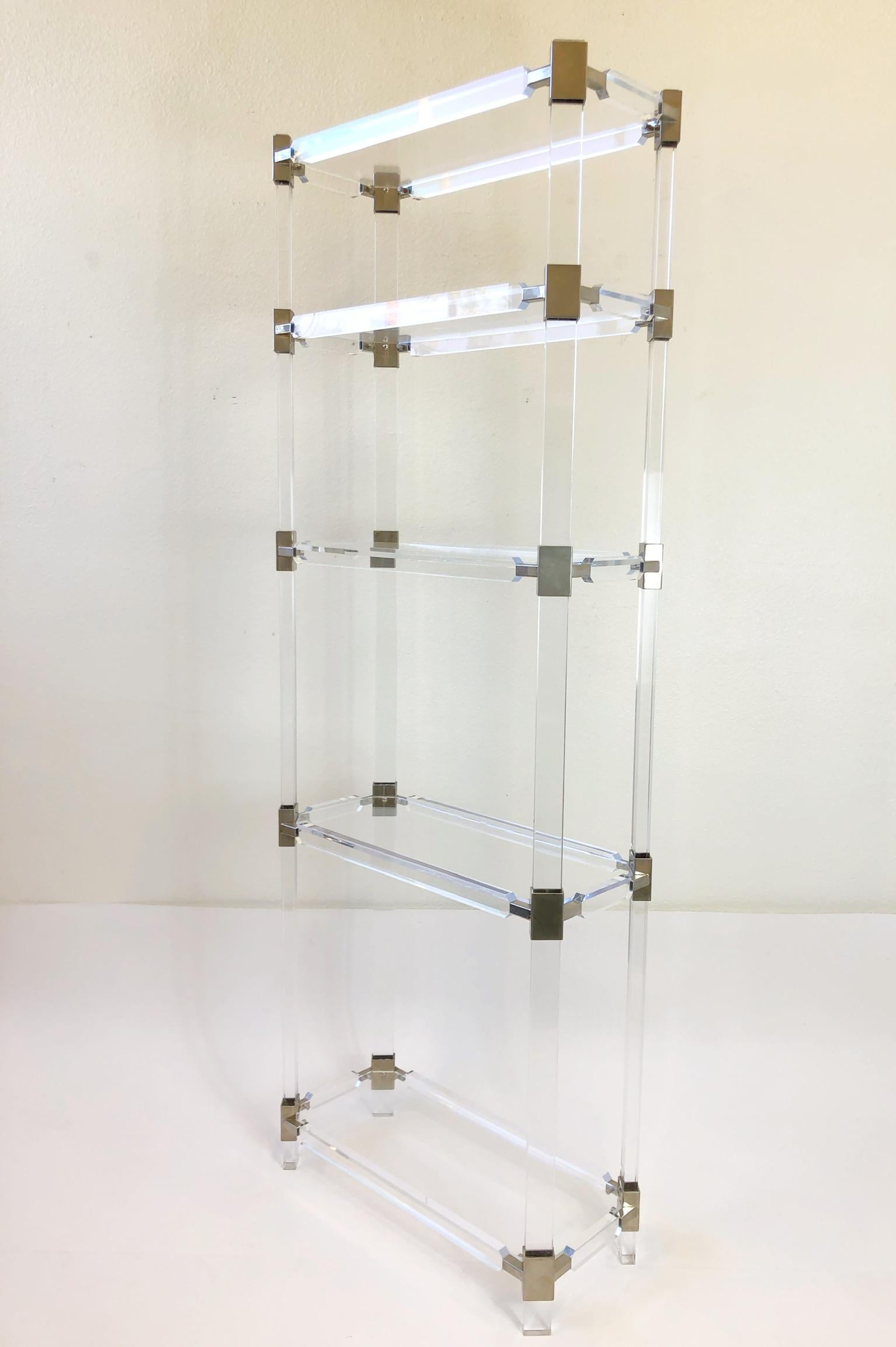 Lucite and Polish Nickel Étagère by Charles Hollis Jones 2