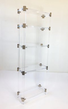 Lucite and Polish Nickel Étagère by Charles Hollis Jones