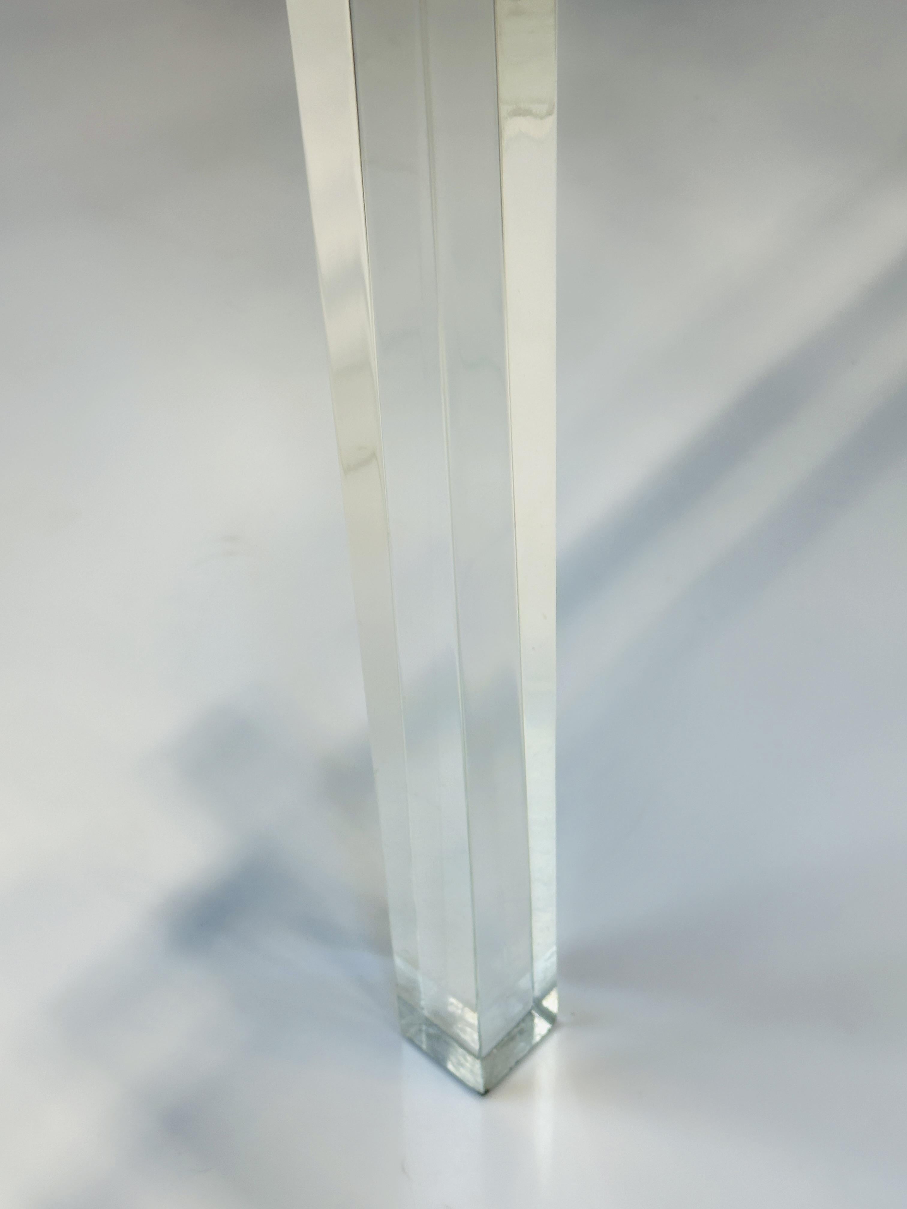Lucite and Polished Nickel Console Table by Charles Hollis Jones, “Box” Series For Sale 10