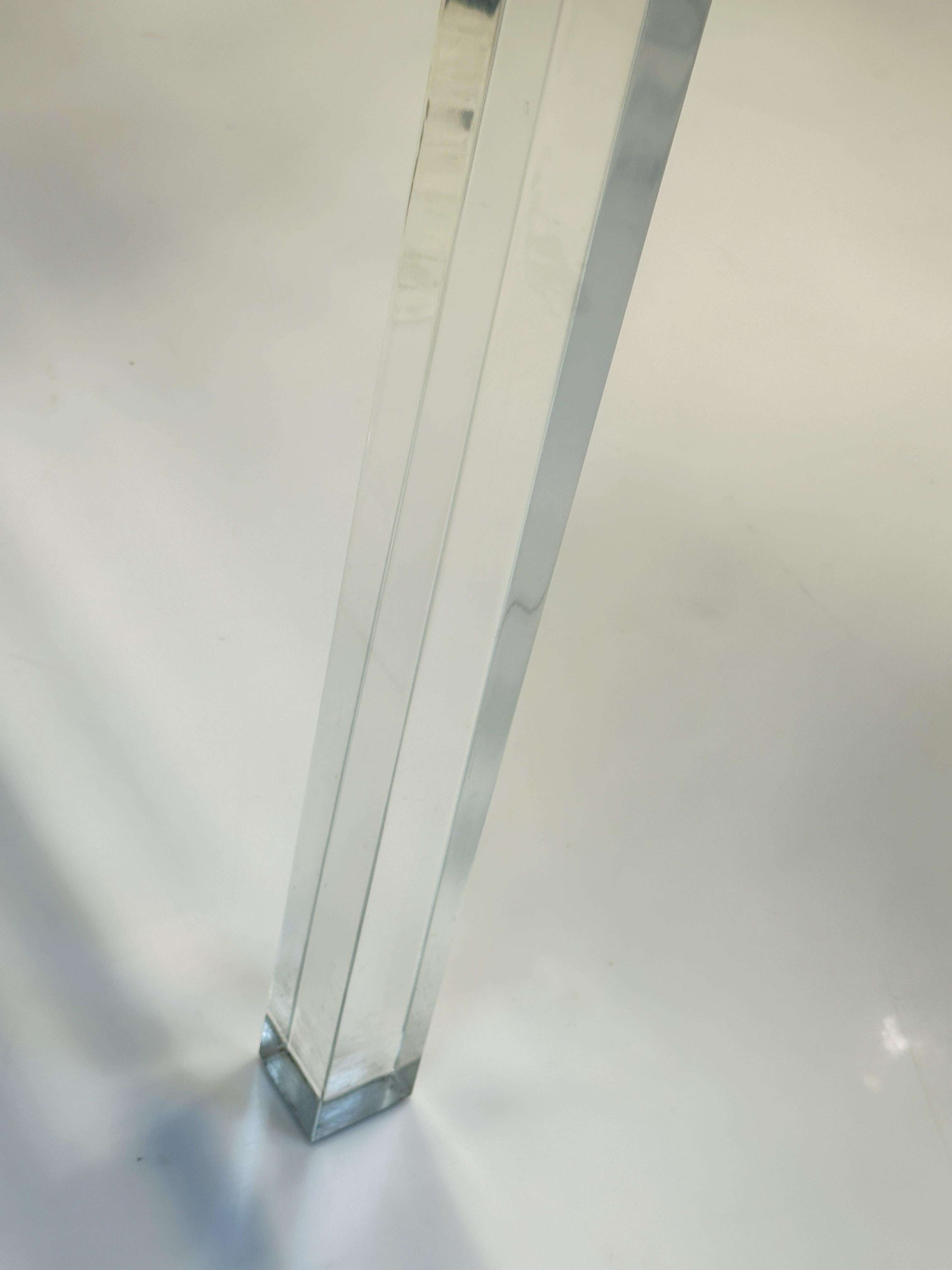 Lucite and Polished Nickel Console Table by Charles Hollis Jones, “Box” Series For Sale 12