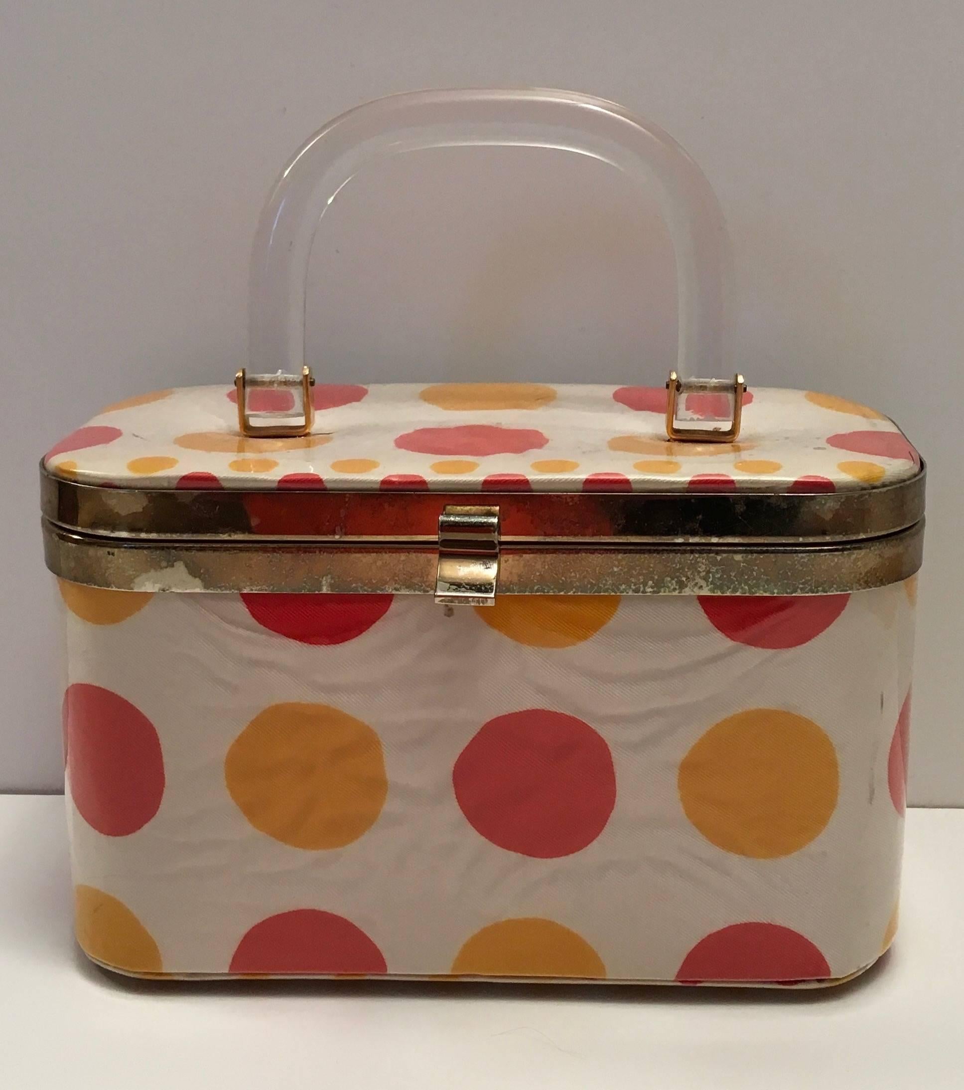 Lucite and Polka Dot 1960's Purse For Sale 6