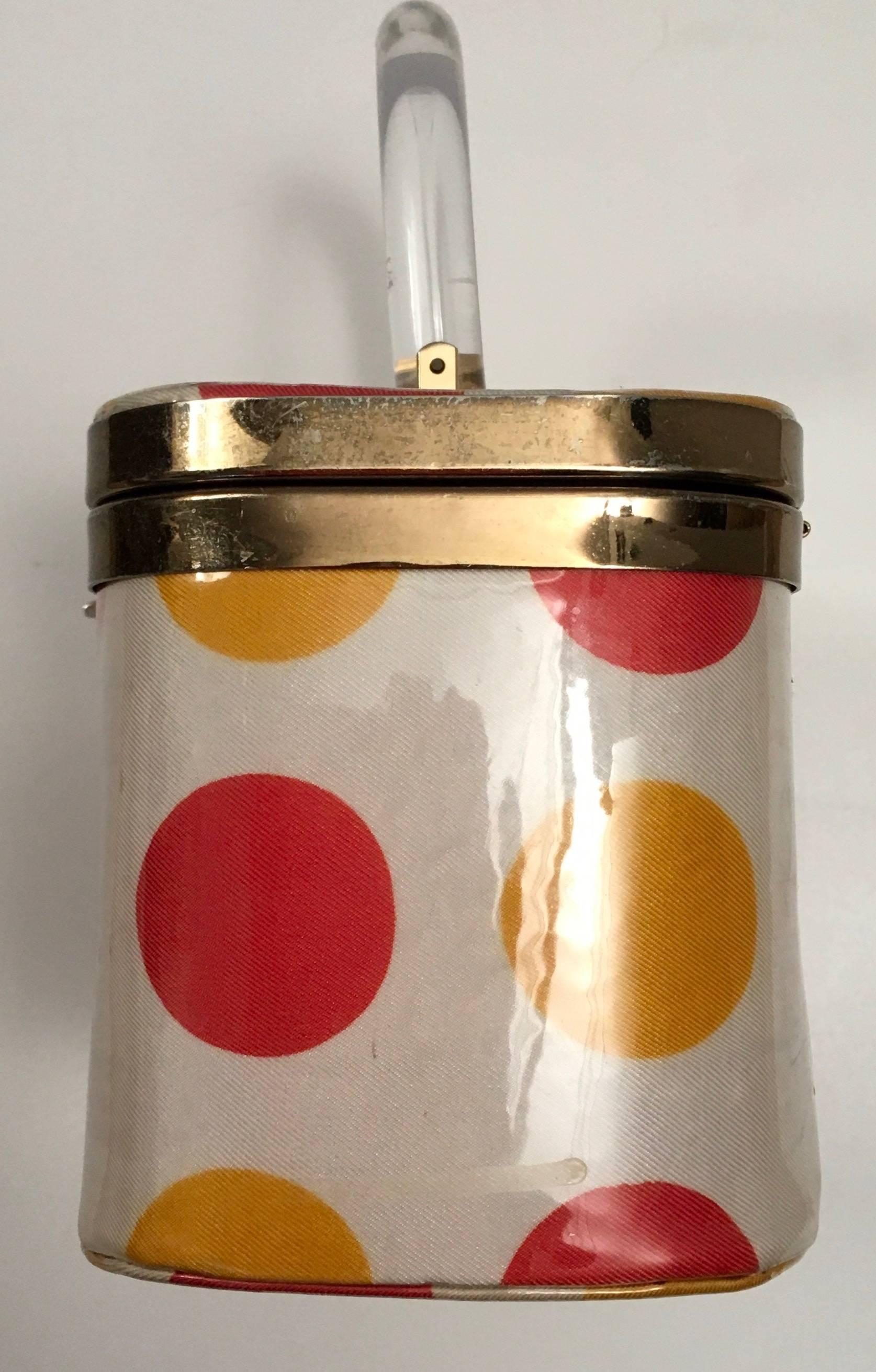 Lucite and Polka Dot 1960's Purse In Good Condition For Sale In Boca Raton, FL