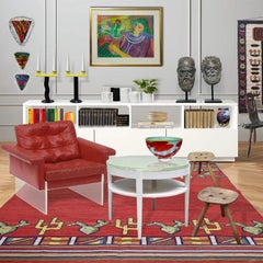 Fauteuil Loft vintage en lucite et cuir rouge, Italie, années 1970, The Modernity