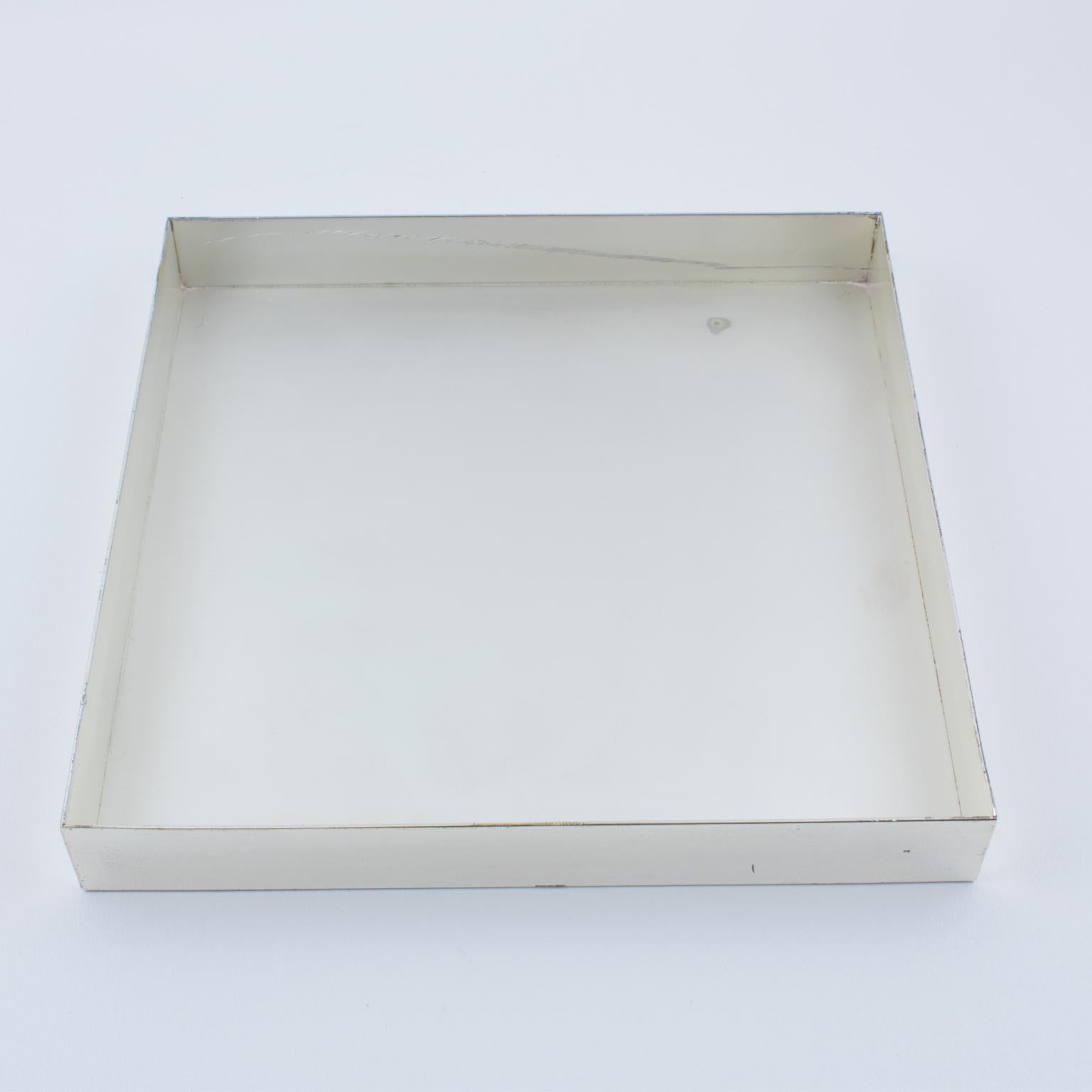 Late 20th Century Lucite and Silver Plate Decorative Box, Italy 1970s For Sale