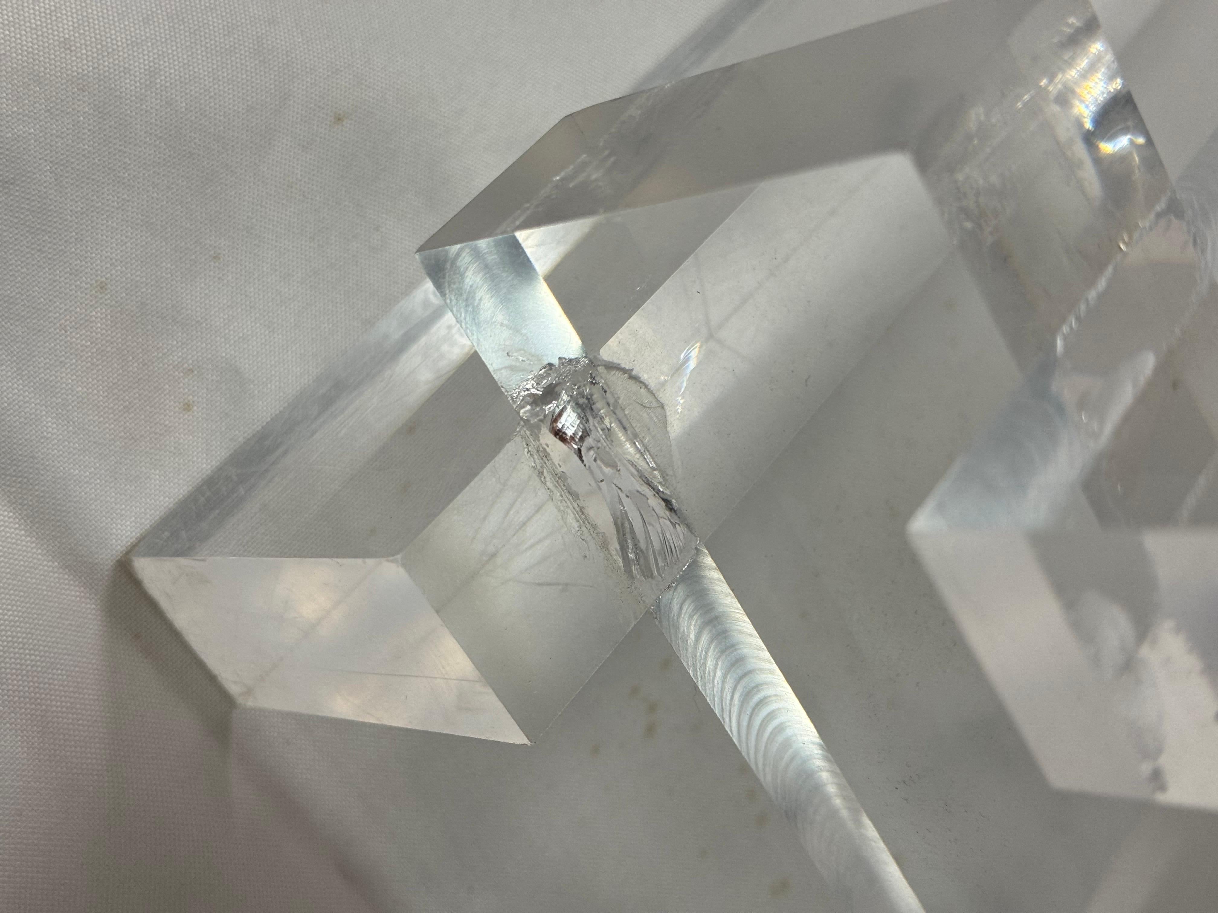 Stacked Lucite and Smoked Glass Table For Sale 11