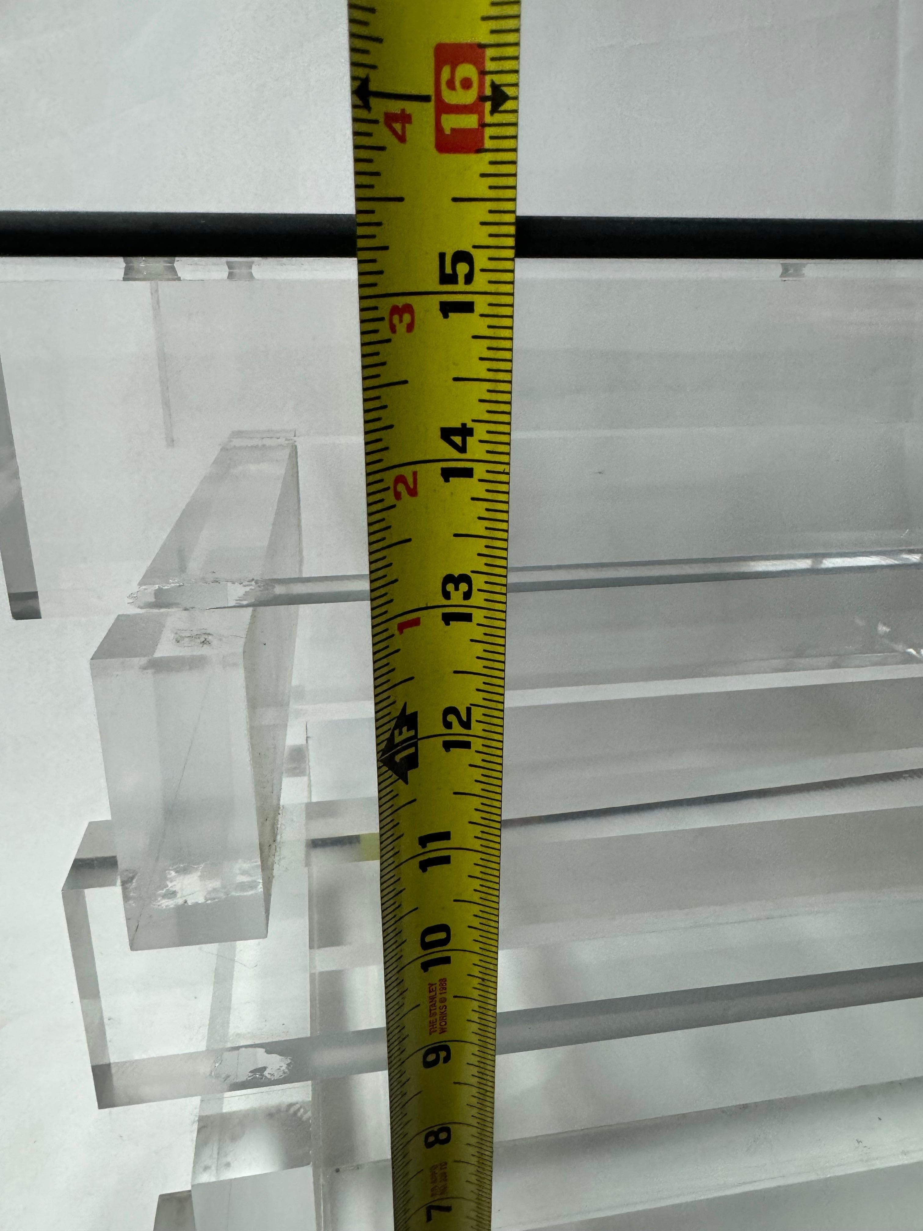 Stacked Lucite and Smoked Glass Table For Sale 14