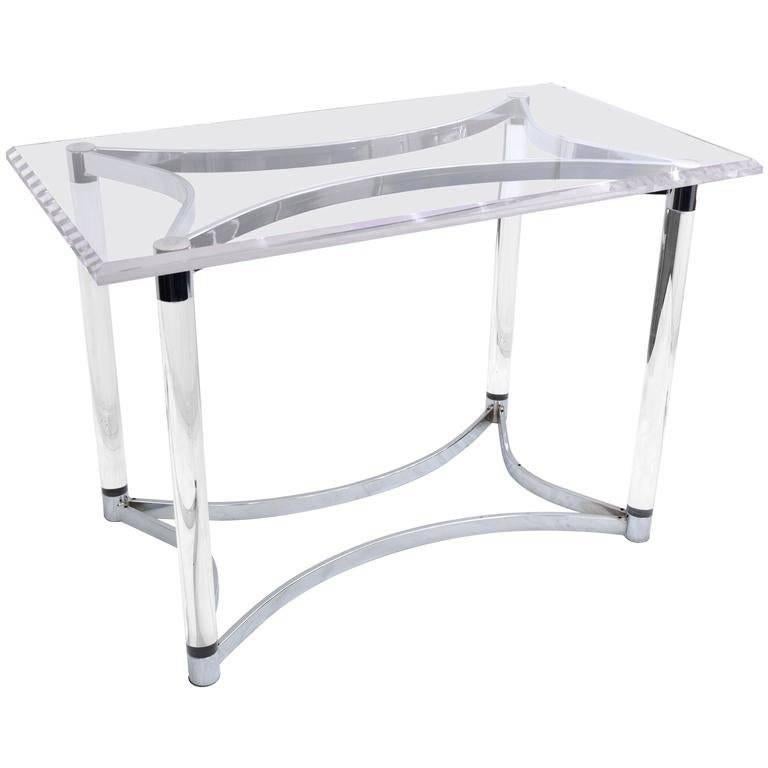 Lucite and Steel Console Table or Table Base 4