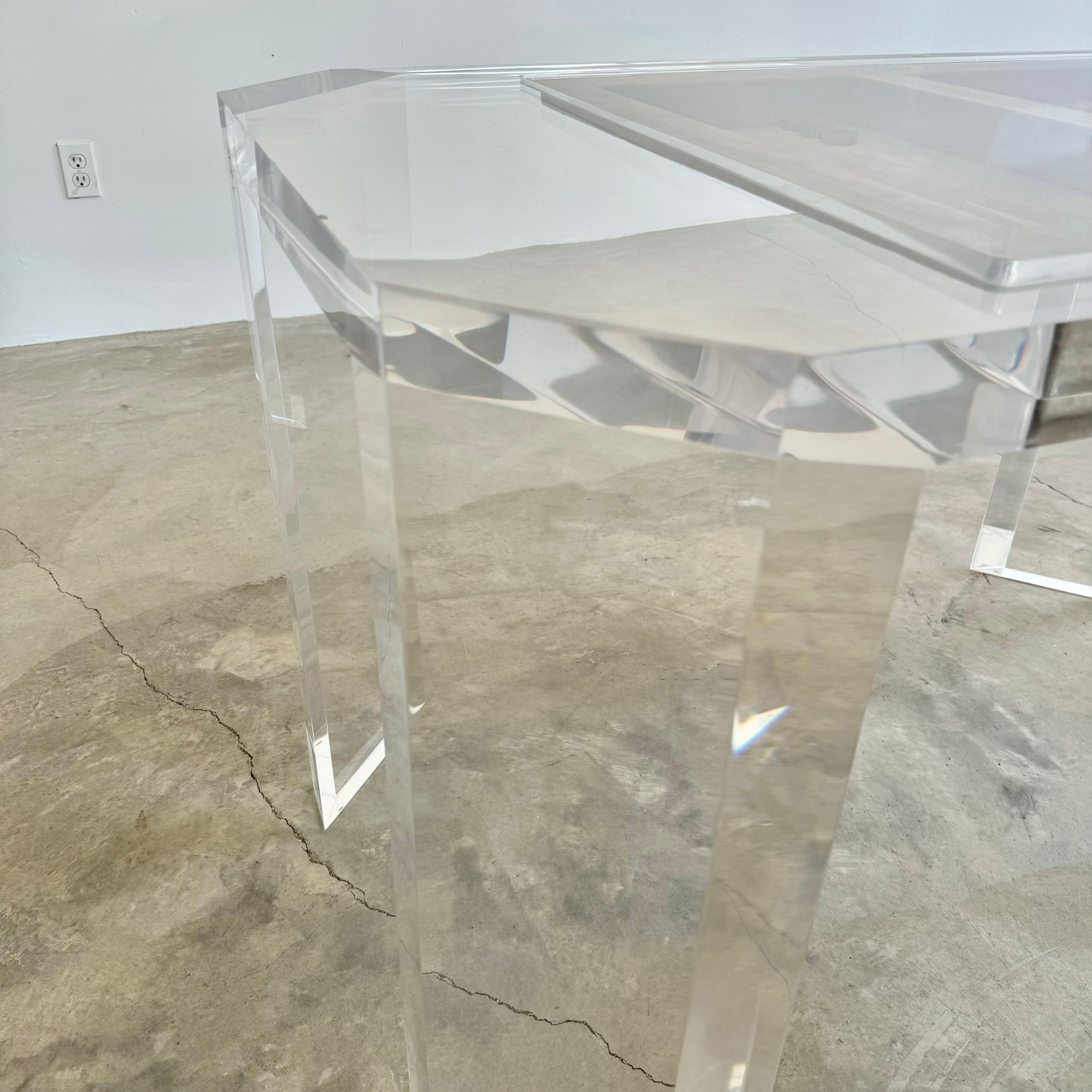 Lucite and Suede Backgammon Table, 1980s USA 5