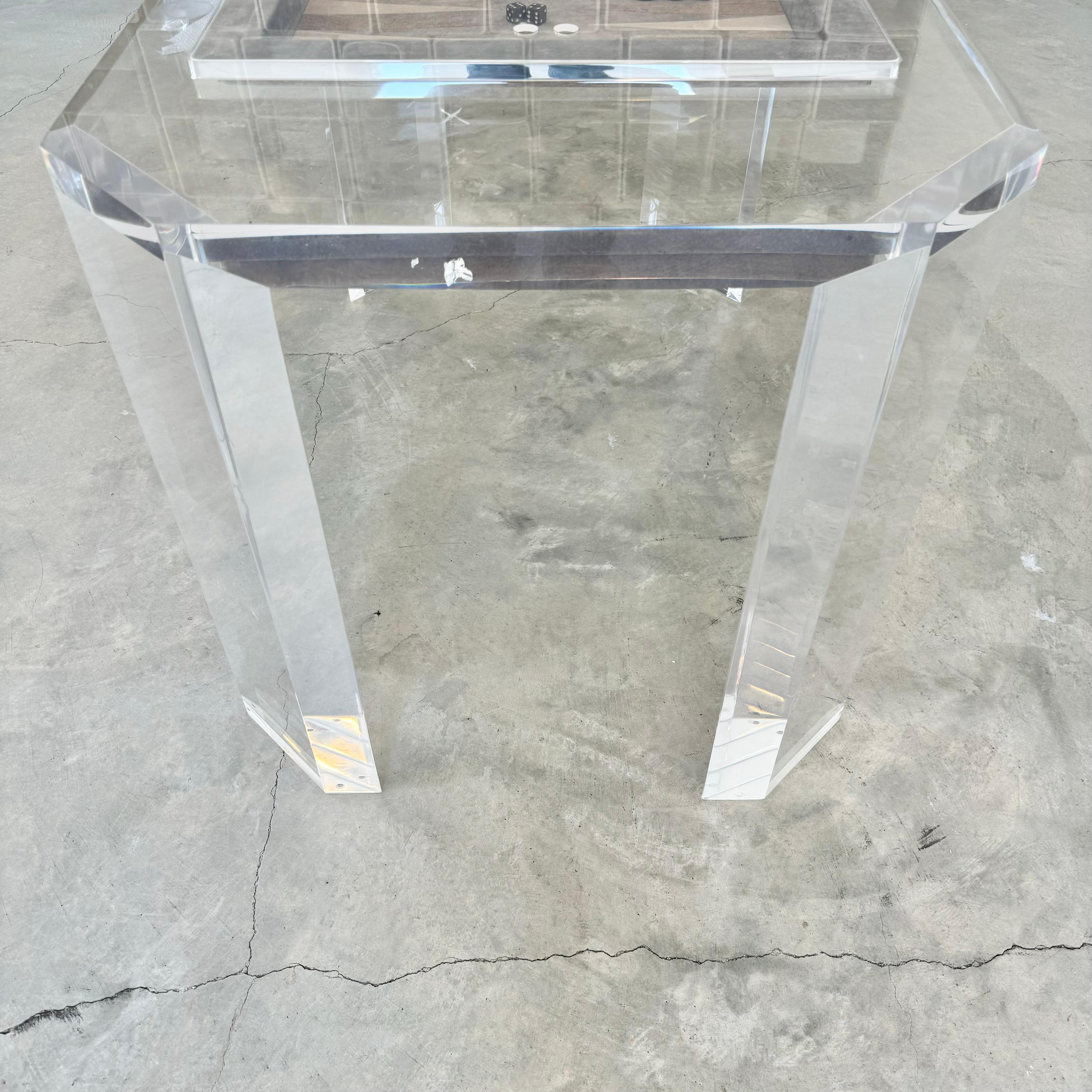 Lucite and Suede Backgammon Table, 1980s USA 13