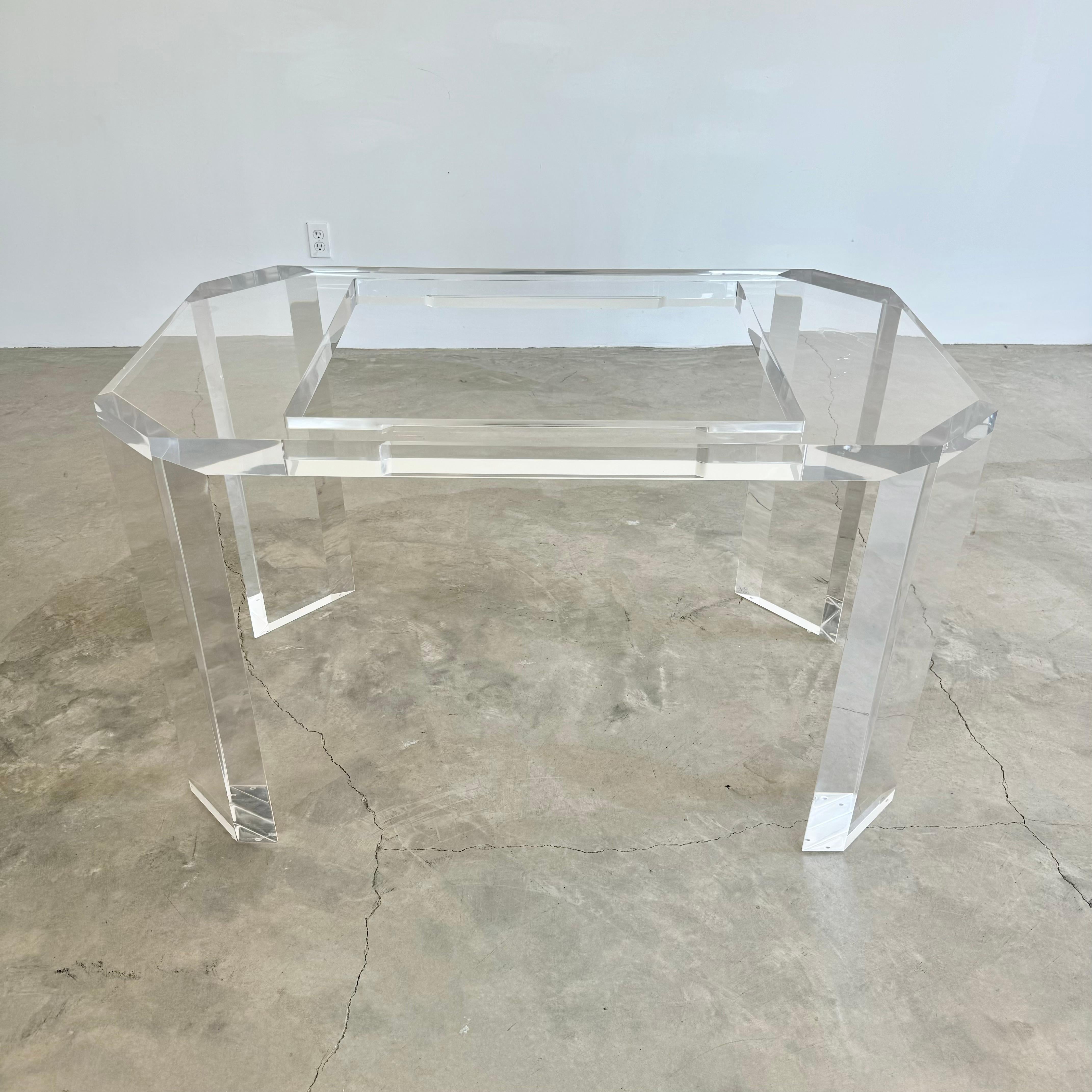 Lucite and Suede Backgammon Table, 1980s USA 14