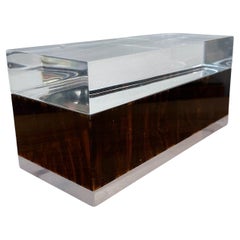 Caja de baratijas de Lucite y caparazón de tortuga de Philippe Cheverny Hollywood Regency