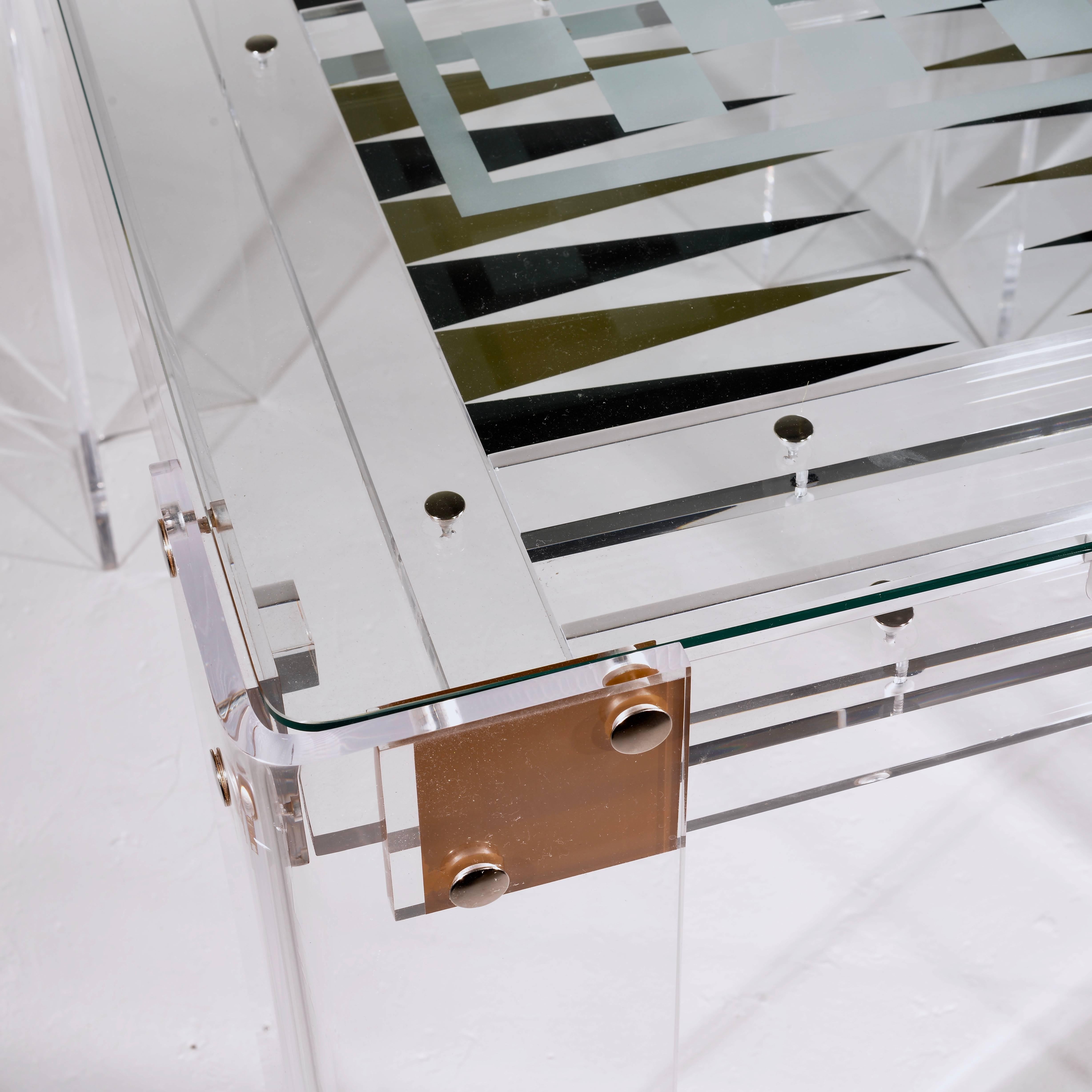 Lucite Backgammon and Chess Table 3