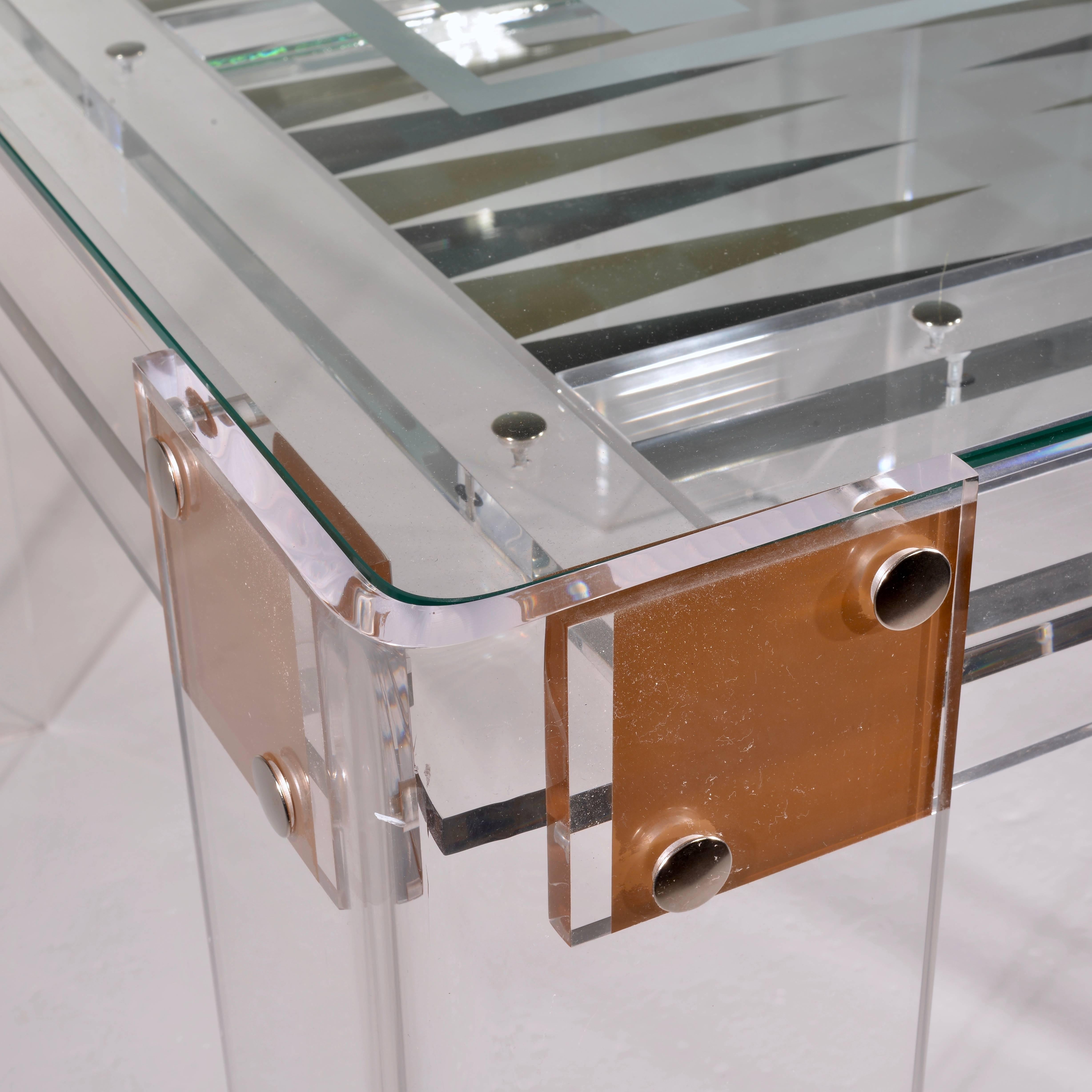 Lucite Backgammon and Chess Table 2