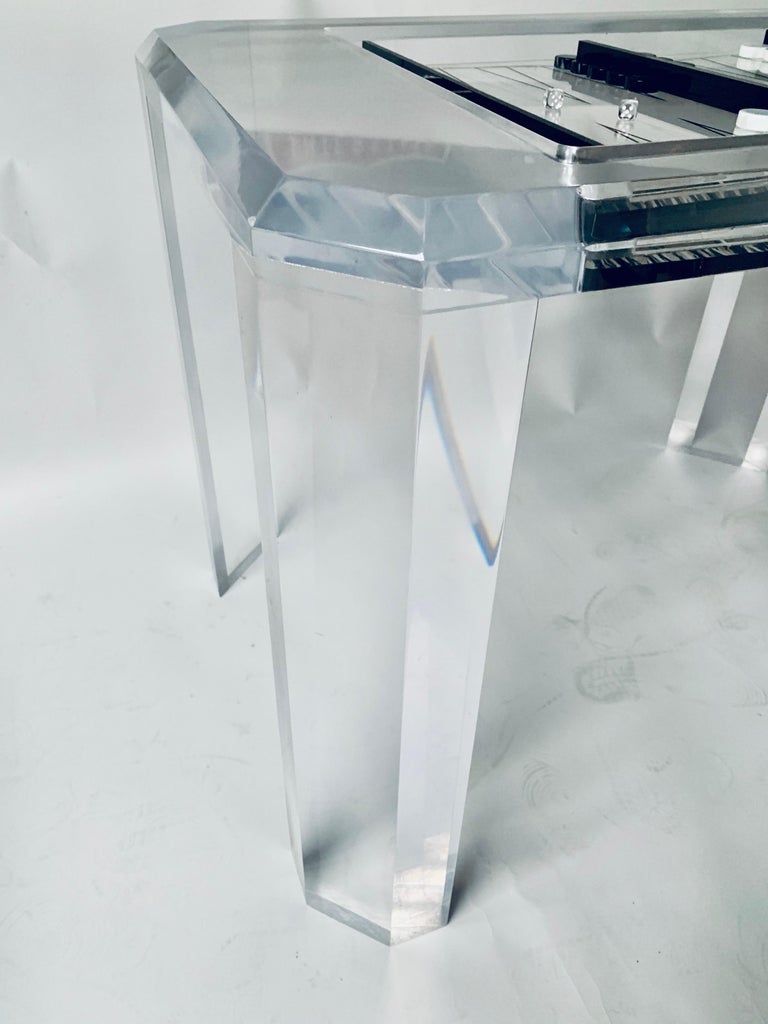 Lucite Backgammon Table with Glass Cover at 1stDibs acrylic