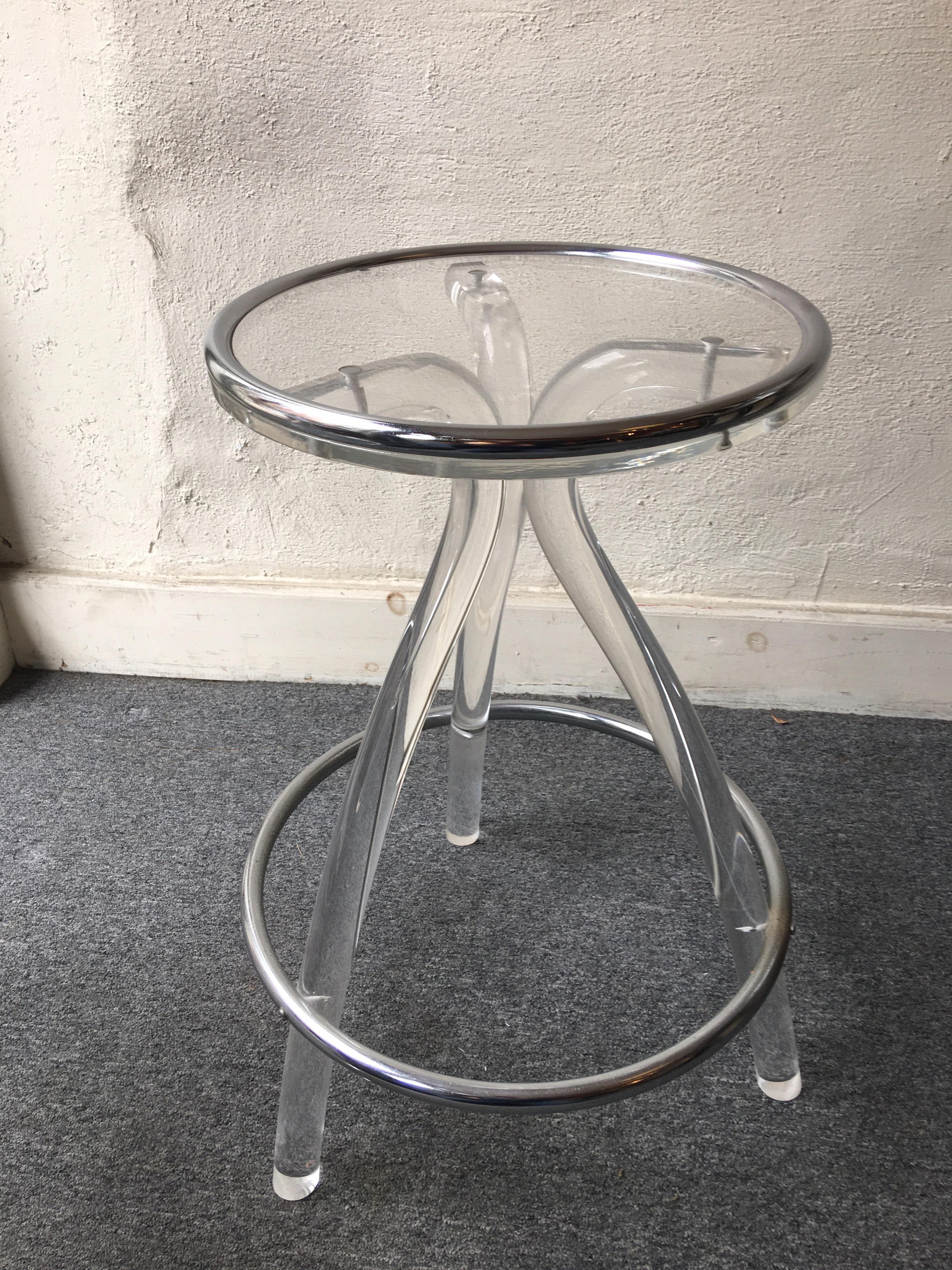 Lucite Bar, 2 Stools and Original Drink Glasses and Ice Bucket 4