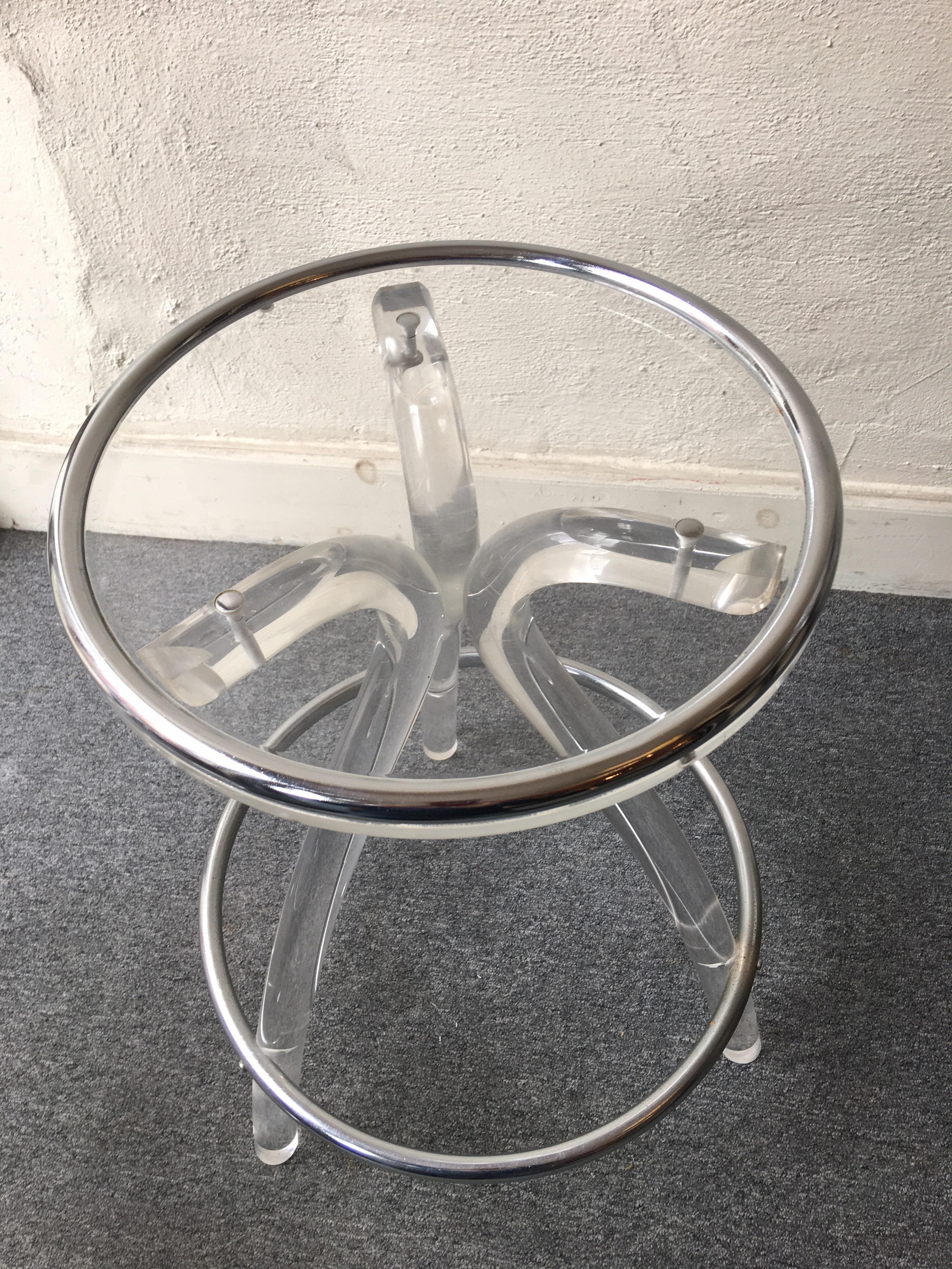 Lucite Bar, 2 Stools and Original Drink Glasses and Ice Bucket 7