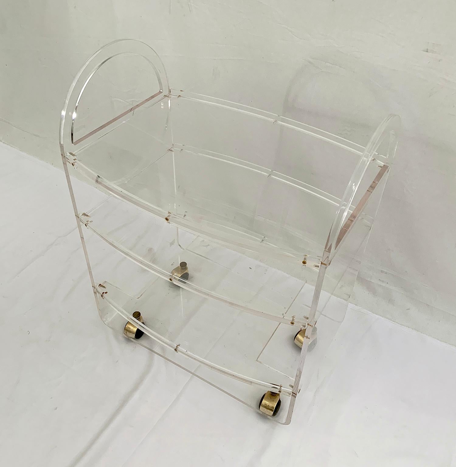 Lucite Bar Cart For Sale 1