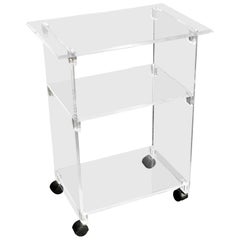 Lucite Bar Cart on Wheels